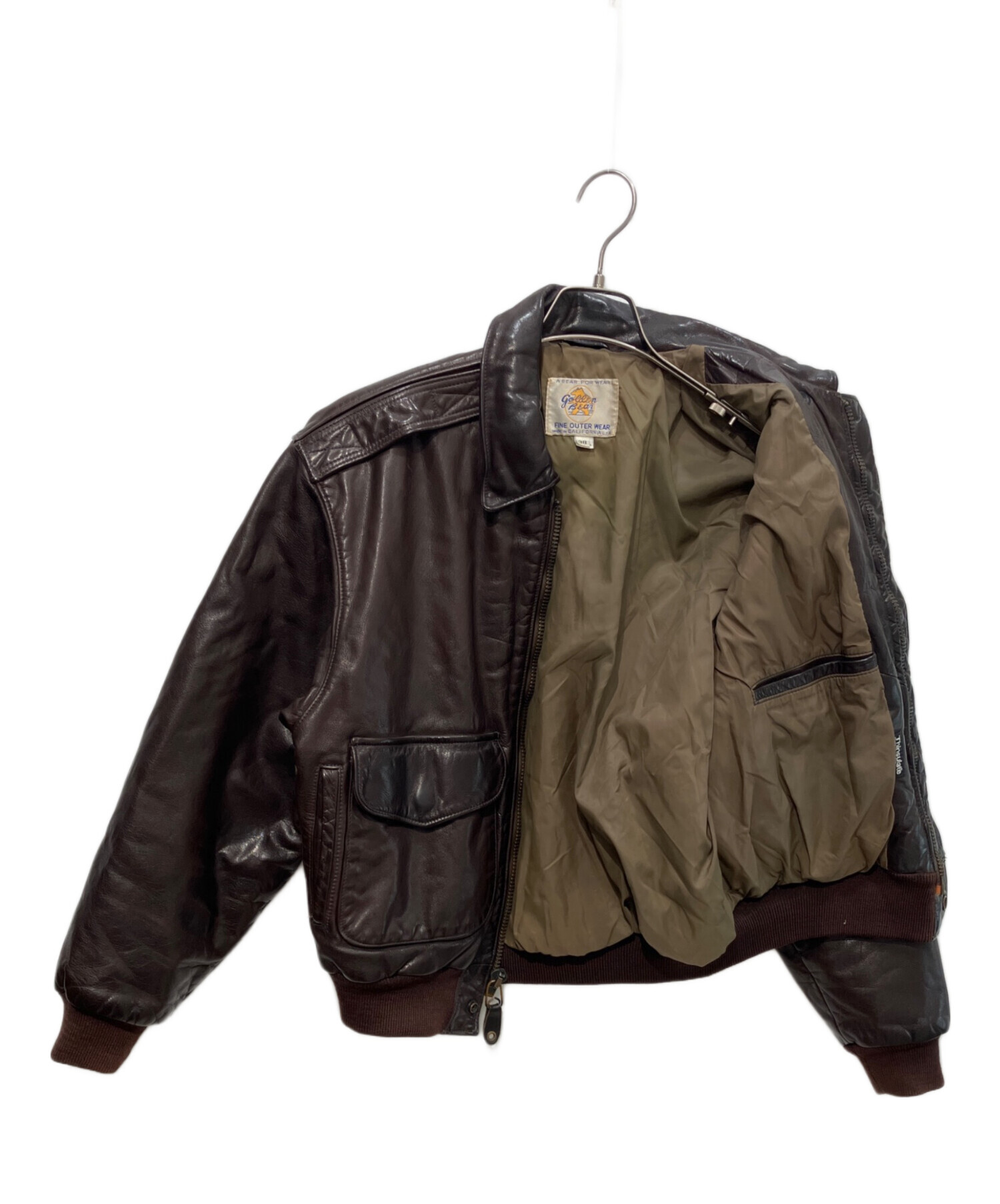 ビンテージ ゴールデンベア レザージャケット 70s80s USA 中古・古着通販】Golden Bear (ゴールデンベア) 70'S-80'S A-2フライト