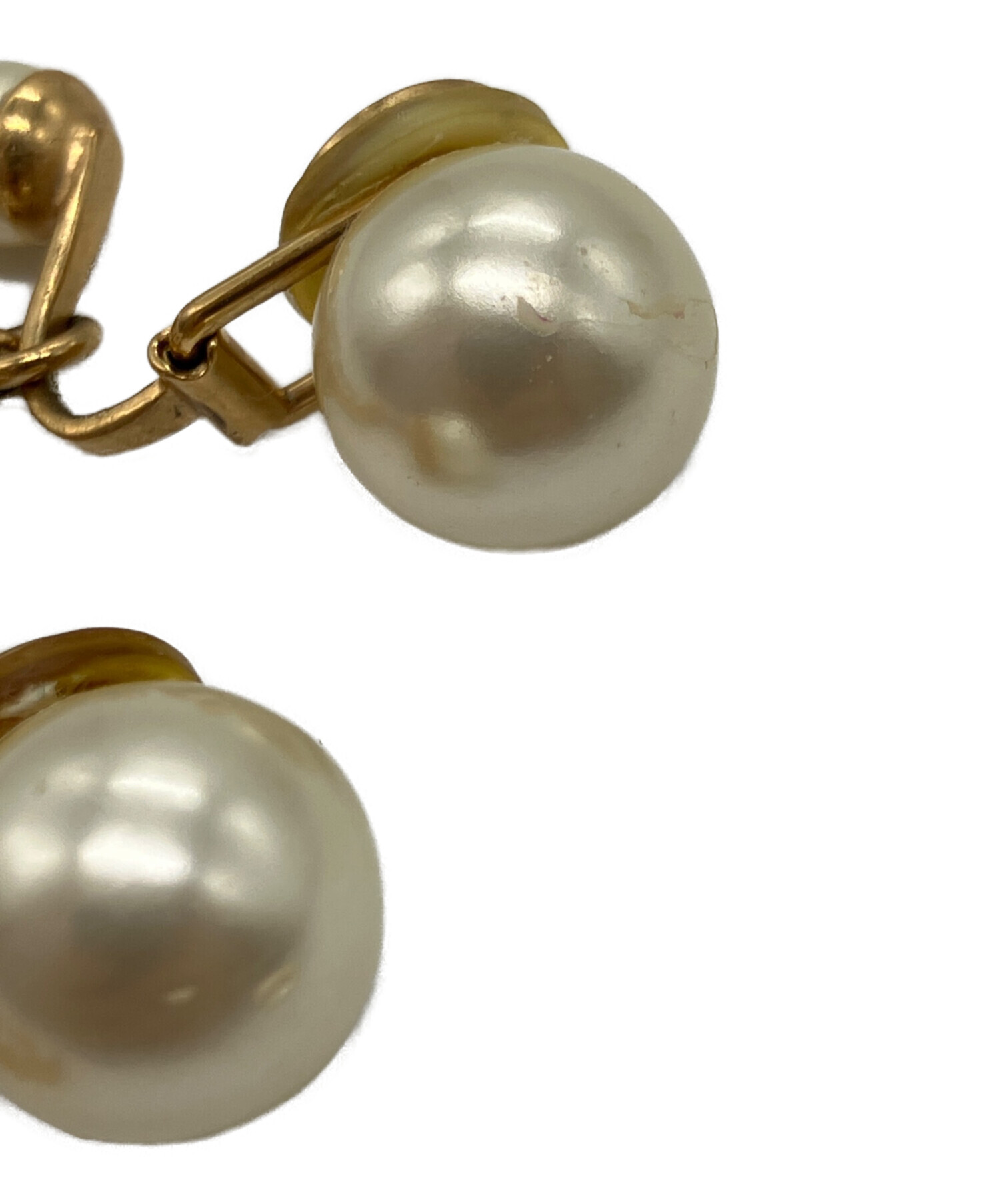 DIOR クリスチャンディオール ラインストーン パール 片耳 ピアス ゴールド 中古・古着通販】Christian Dior (クリスチャン ディオール) CDロゴ