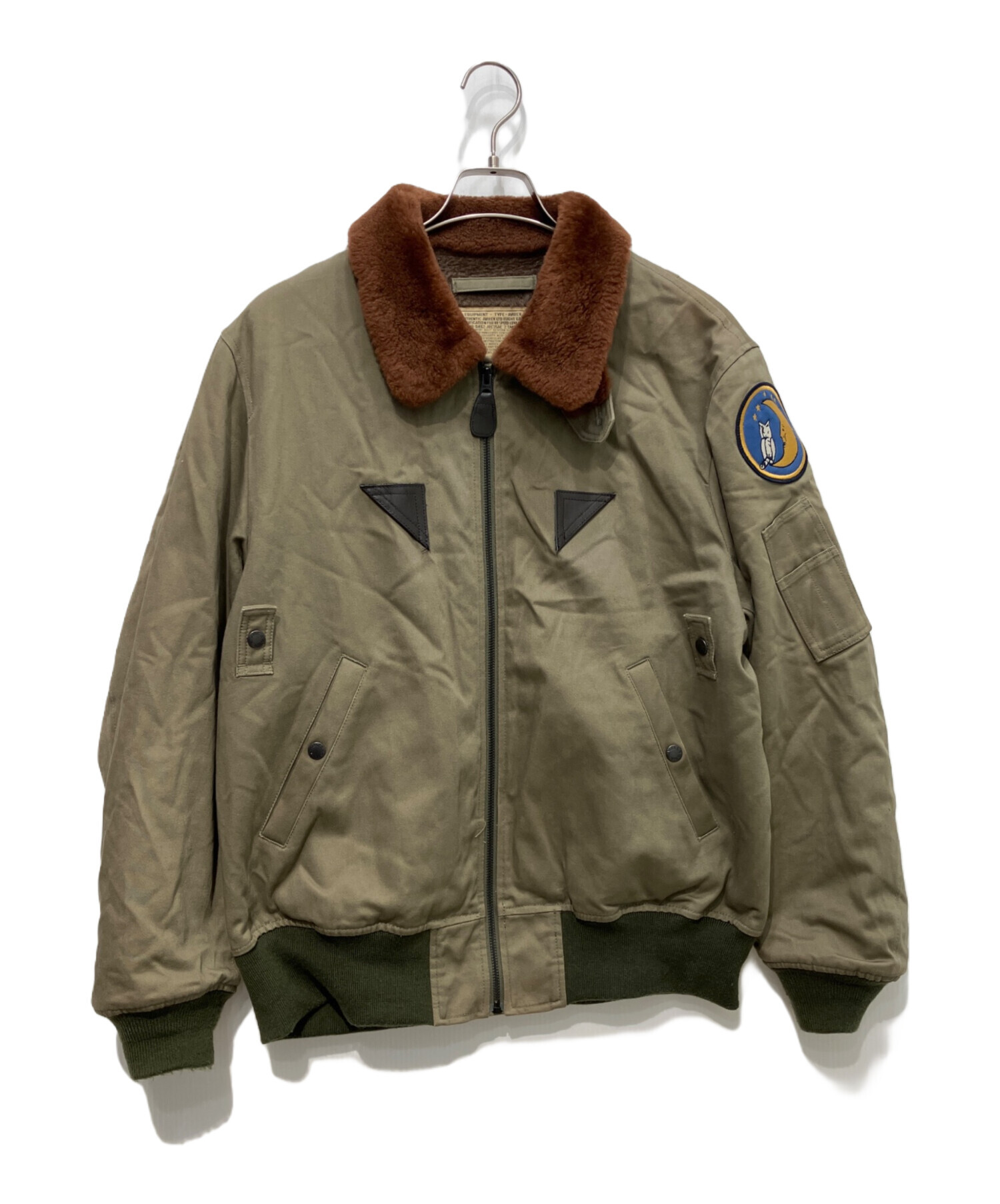 B-15A フライトジャケット オリーブ色 中古・古着通販】AVIREX (アヴィレックス) TYPE B-15A CUSTOM フライト