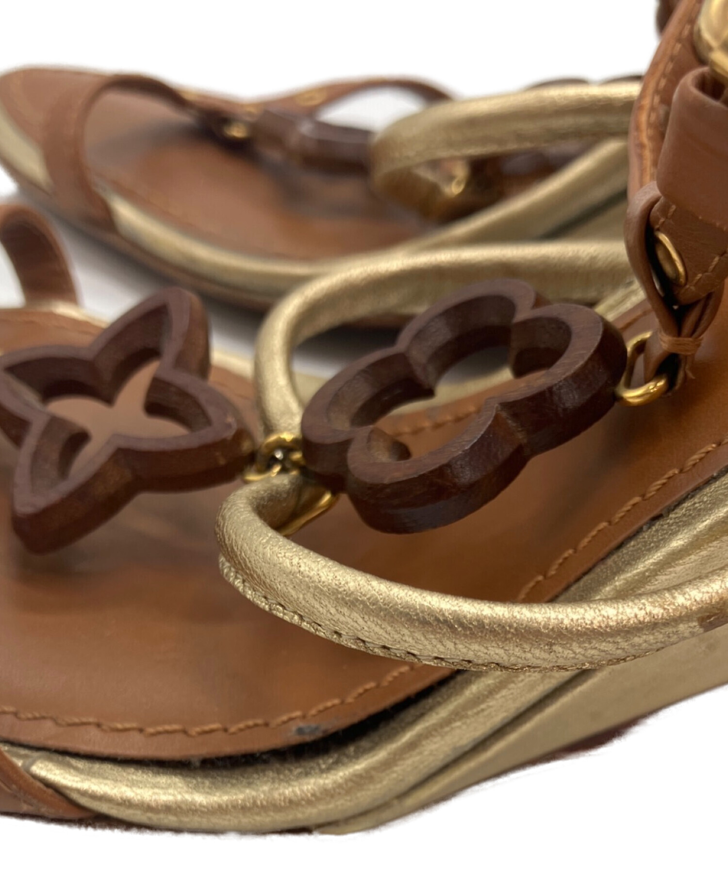レア‼️LOUIS VUITTON フラワー装飾 高ヒールサンダル 中古・古着通販】LOUIS VUITTON (ルイ ヴィトン) モノグラムフラワー