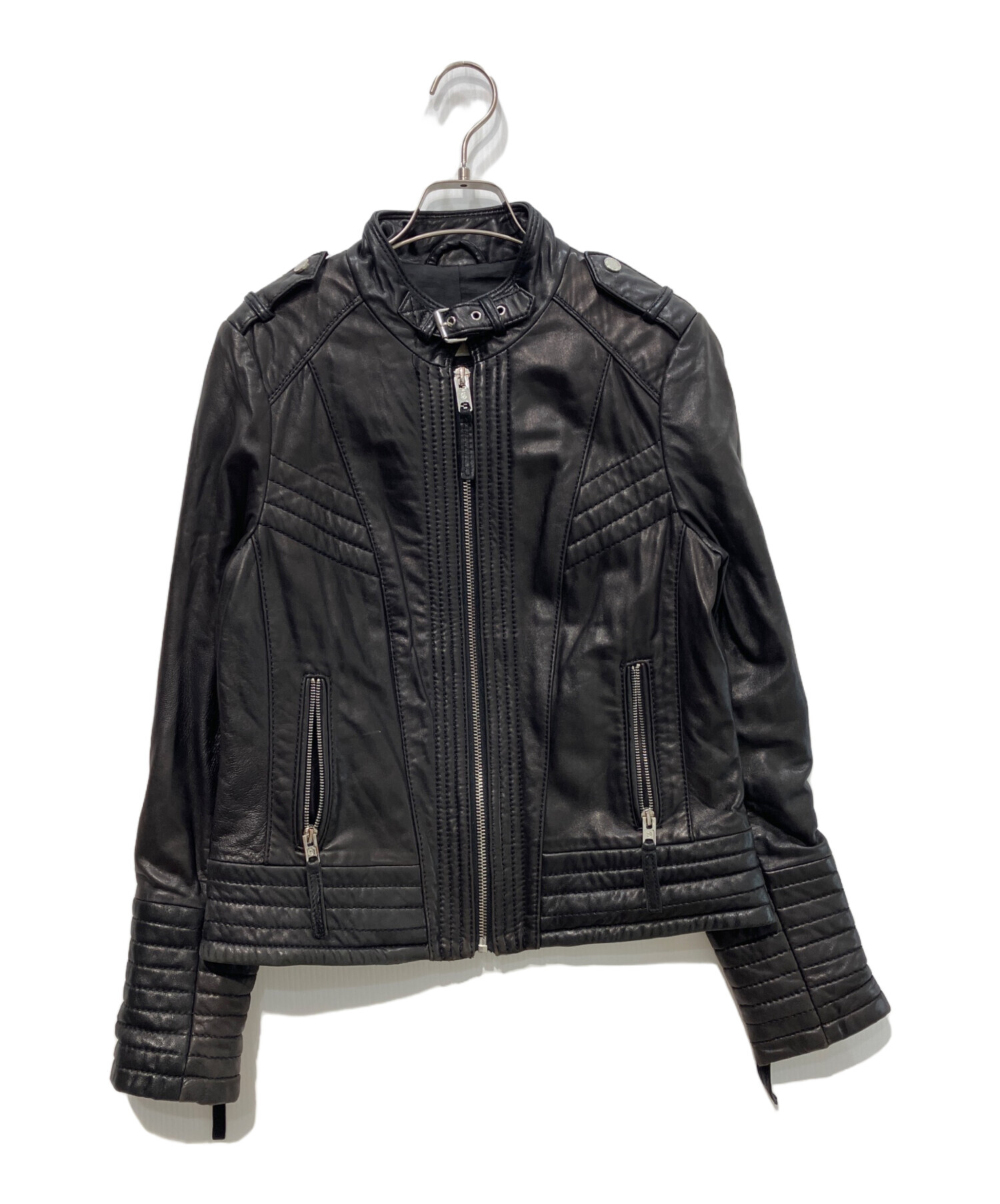 ヒ*8様 マイケルコース シングル ライダースジャケット ブラック 中古・古着通販】MICHAEL KORS (マイケルコース) シングルライダース