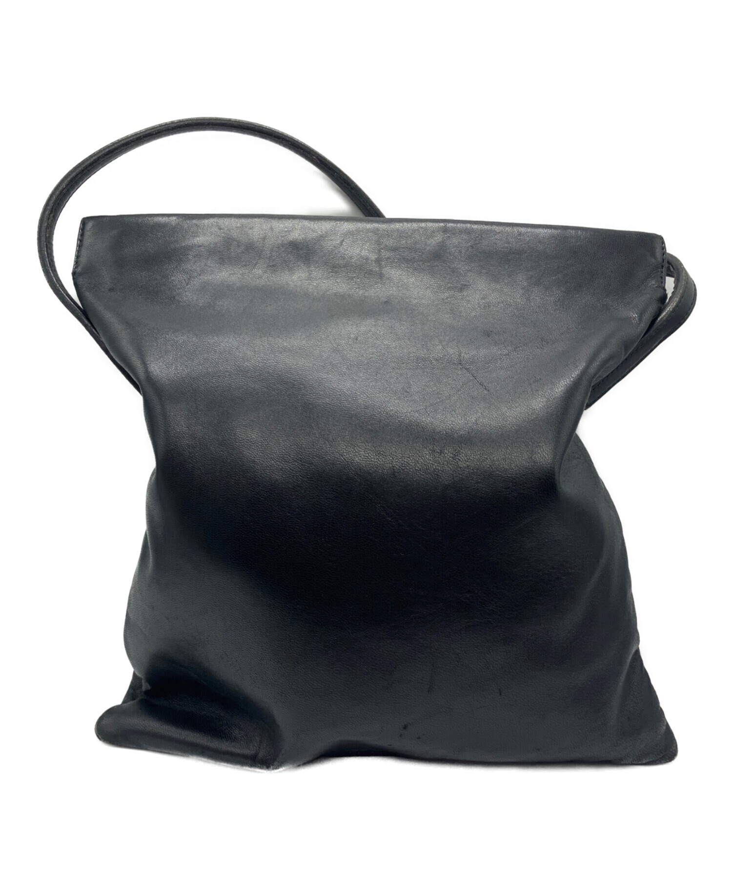 中古・古着通販】LOEWE (ロエベ) レザーショルダーバッグ ブラック