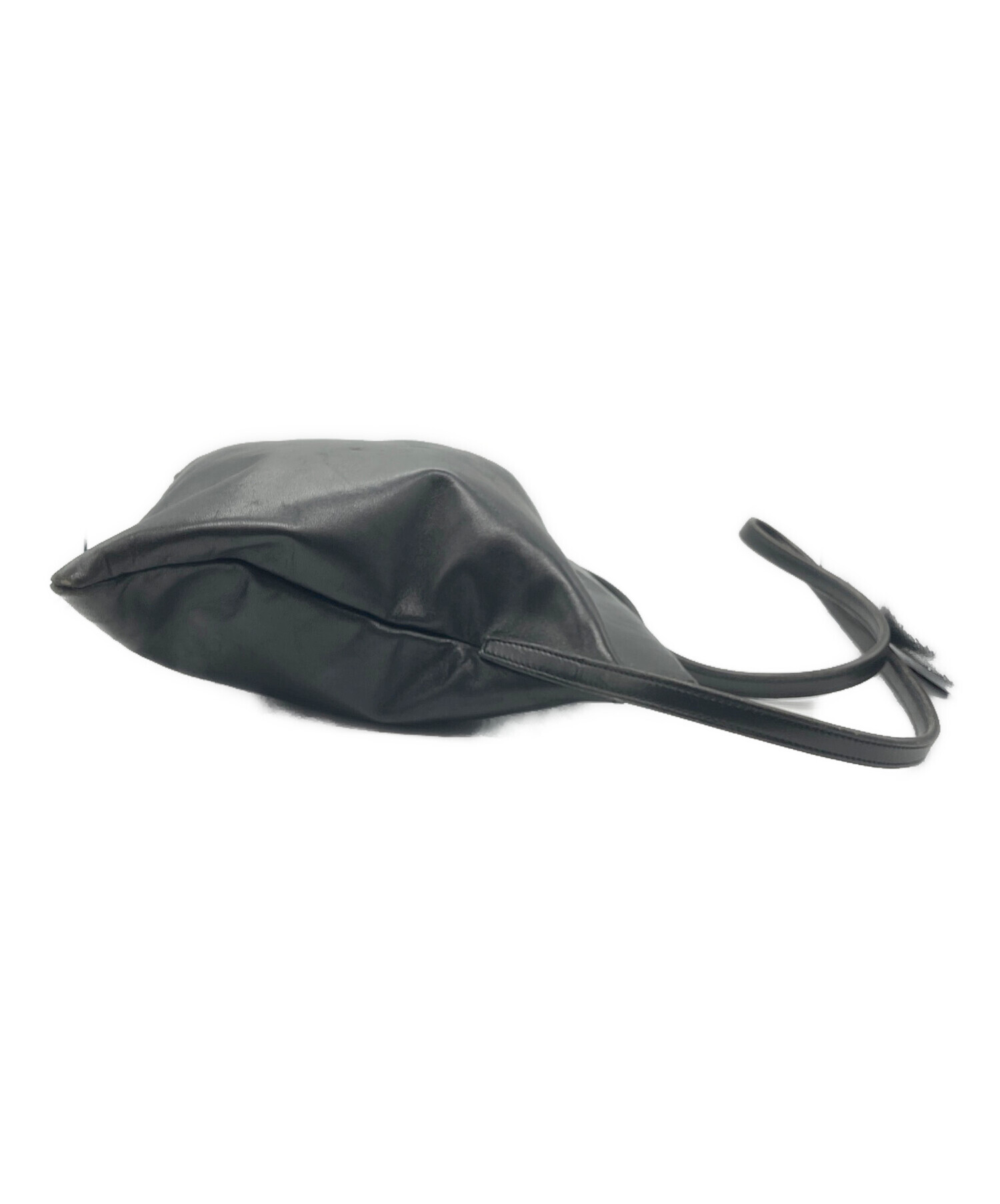 中古・古着通販】LOEWE (ロエベ) レザーショルダーバッグ ブラック