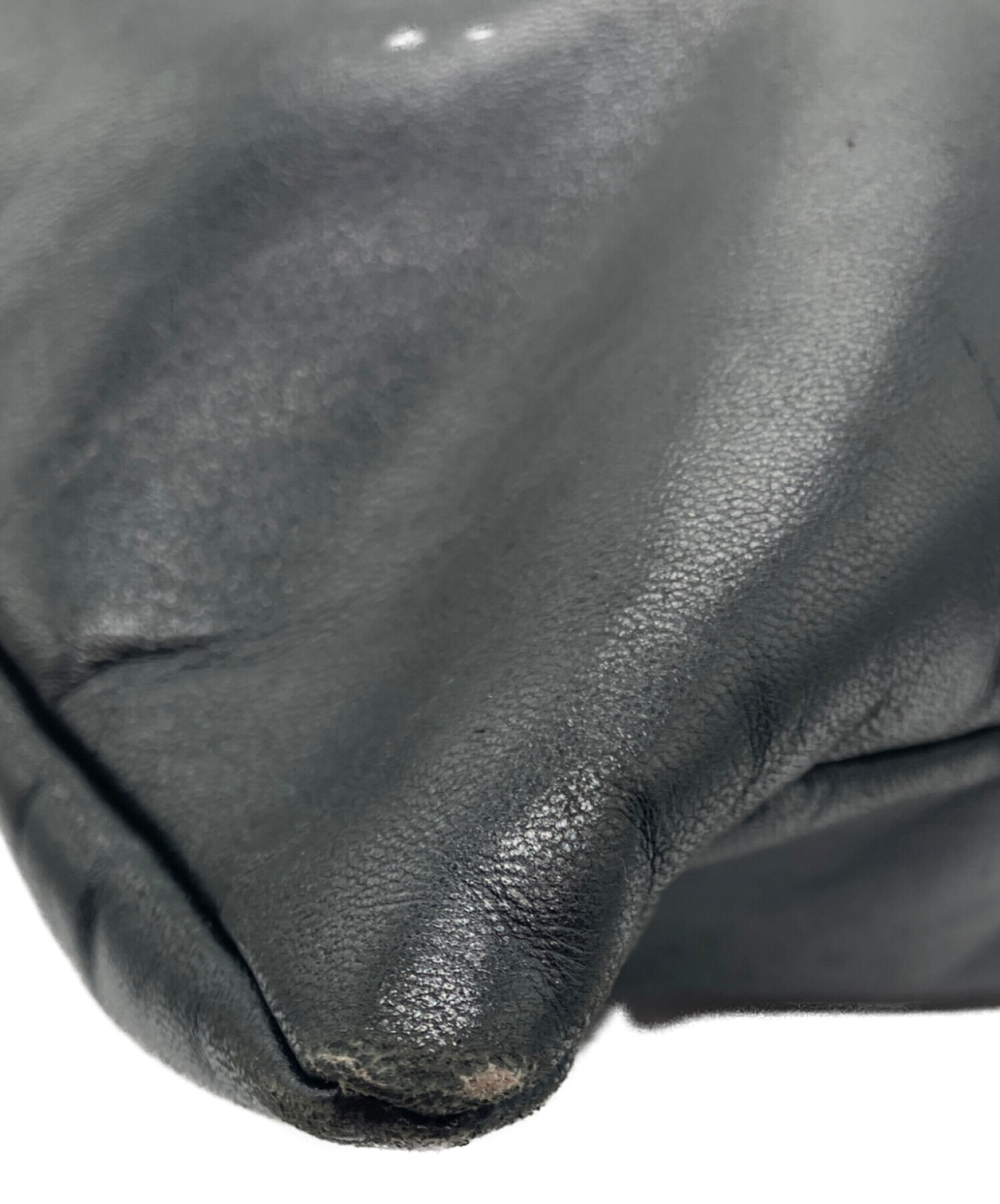 中古・古着通販】LOEWE (ロエベ) レザーショルダーバッグ ブラック