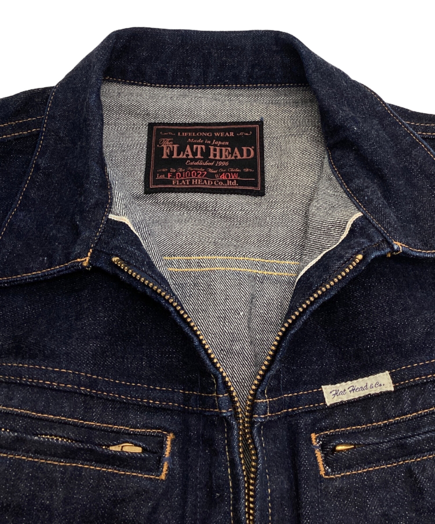 中古・古着通販】FLAT HEAD (フラット ヘッド) ジップデニムジャケット