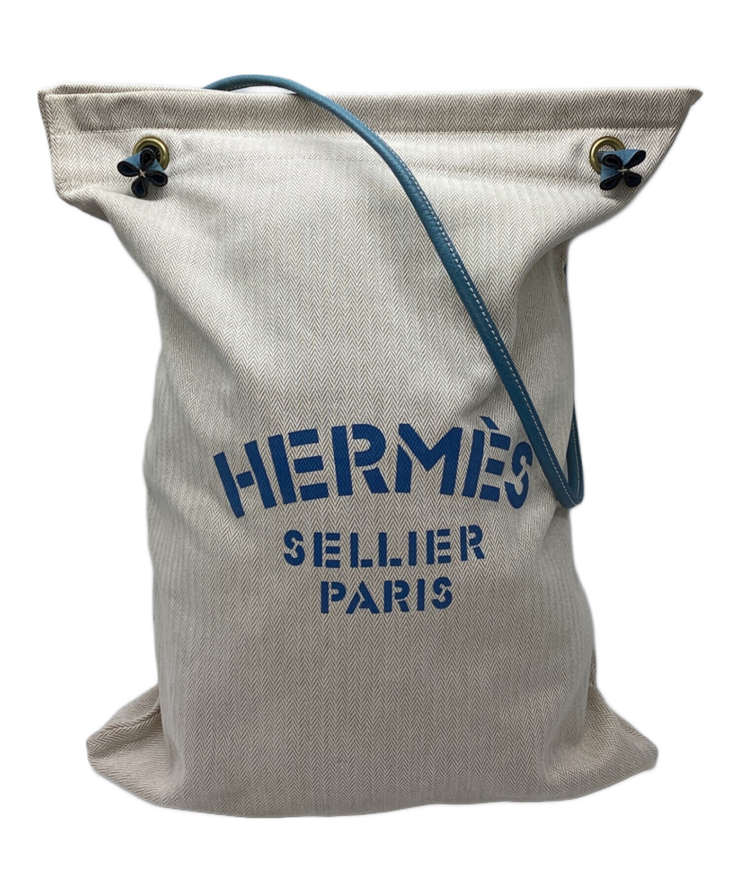 HERMÈS ショルダーバッグ ベージュ ブルーアリーヌ 中古・古着通販】HERMES (エルメス) ショルダーバッグ アリーヌGM