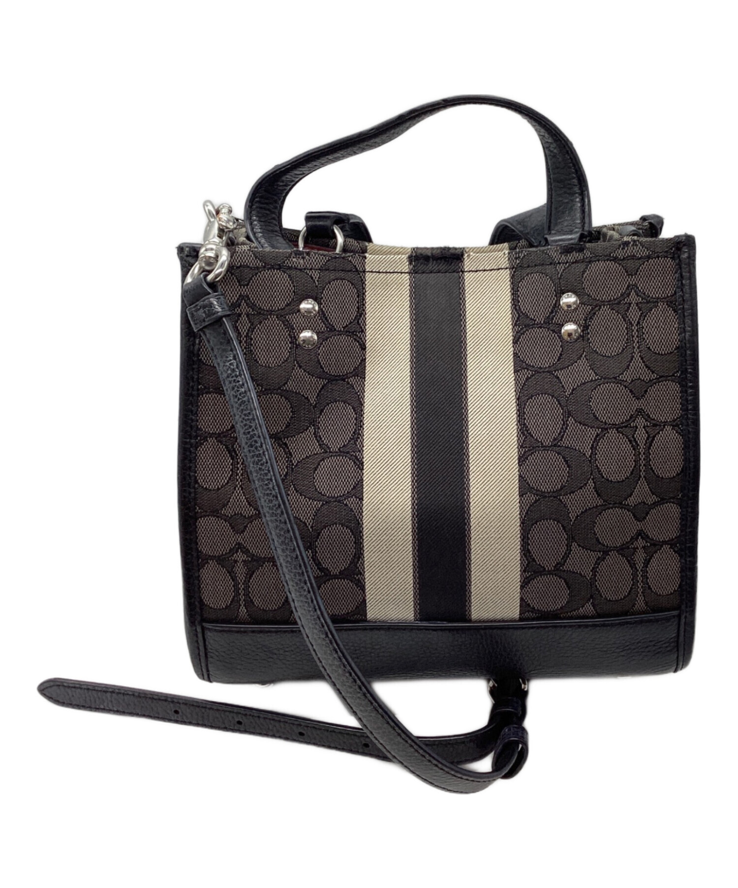 COACH ハンドバッグ 2WAY ショルダー 中古・古着通販】COACH (コーチ) 2WAYショルダーバッグ グレー