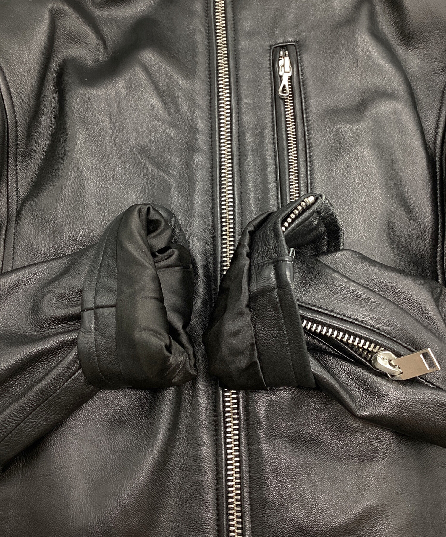 JACKROSE】新古品 美品 アウター レザージャケット黒 背中にロゴあり