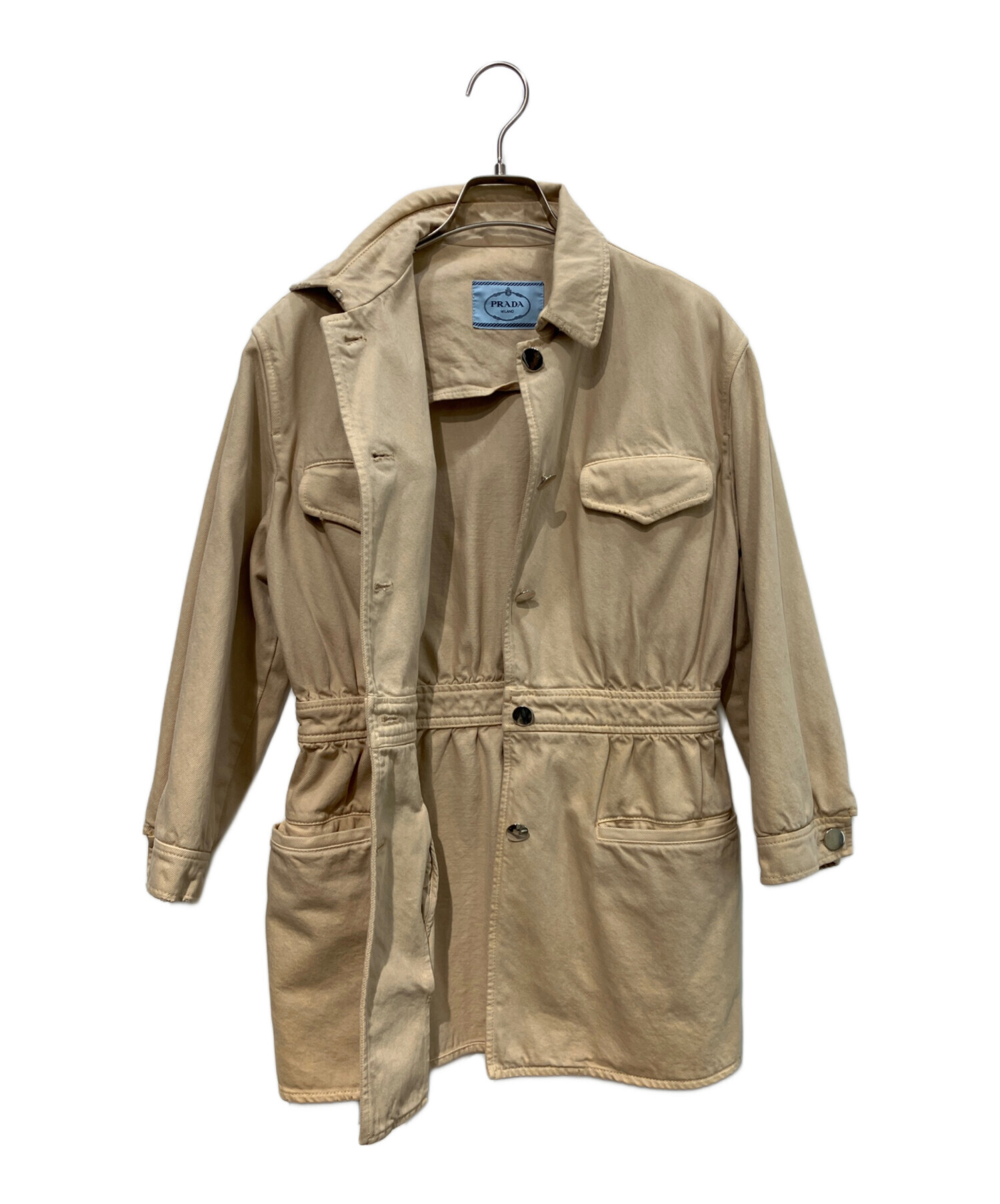 中古・古着通販】PRADA (プラダ) デニムジャケット ベージュ サイズ