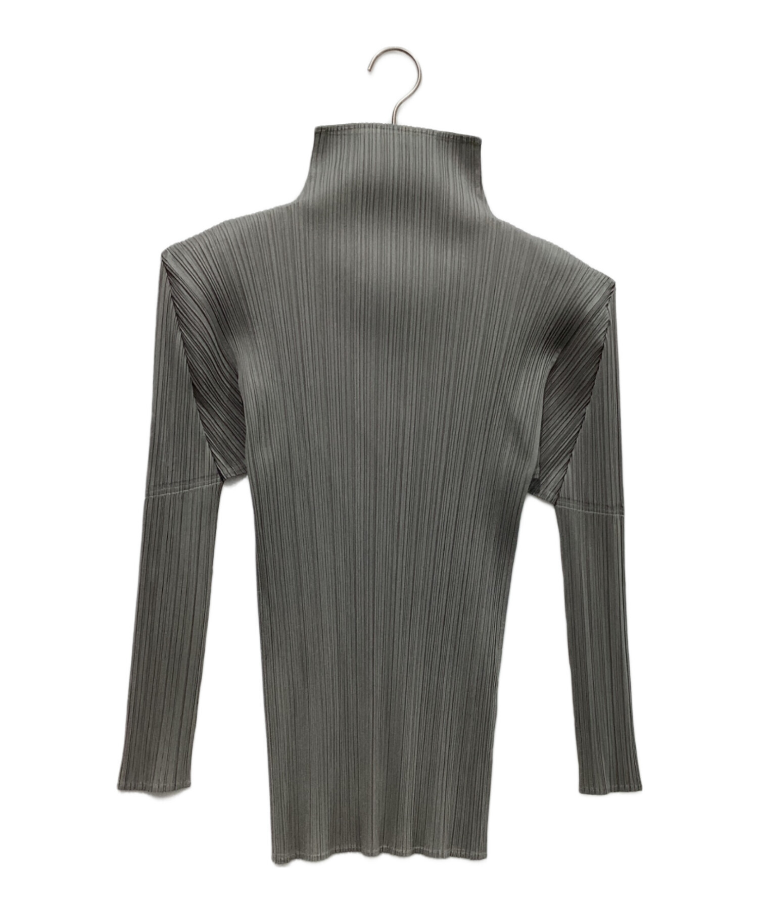 PLEATS PLEASE プリーツプリーズ グレー長袖 サイズ4 ハイネック 中古・古着通販】PLEATS PLEASE (プリーツプリーズ) ハイネック