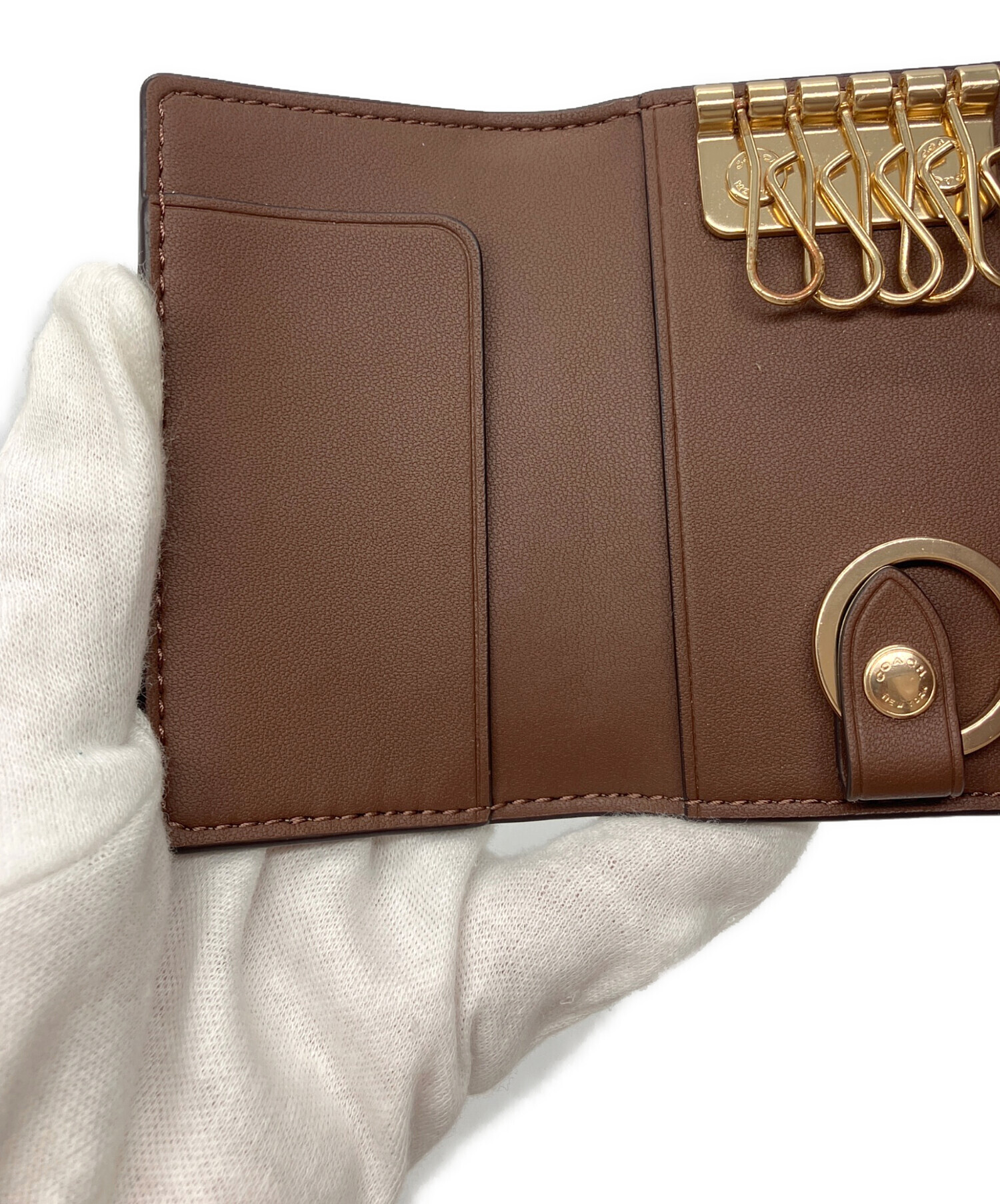中古・古着通販】COACH (コーチ) キーケース シグネチャー ブラウン