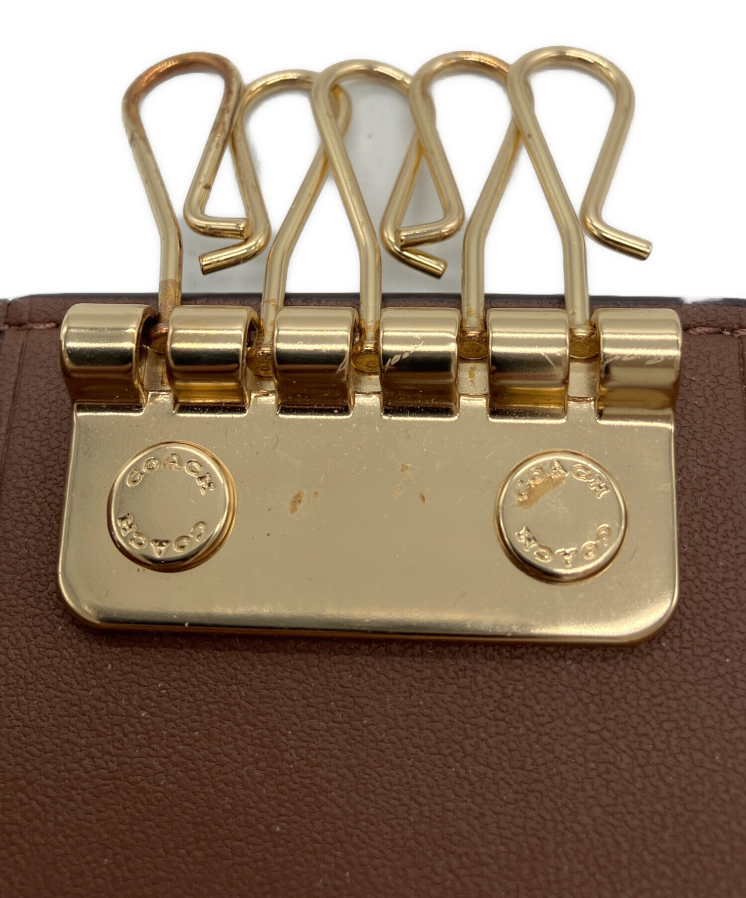 中古・古着通販】COACH (コーチ) キーケース シグネチャー ブラウン