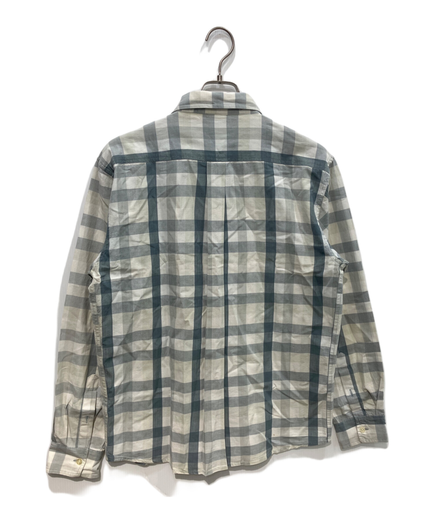 【希少】90s Old Stussy シアサッカー チェックシャツ 紺タグ M 中古・古着通販】stussy (ステューシー) 90sブロックチェックシャツ