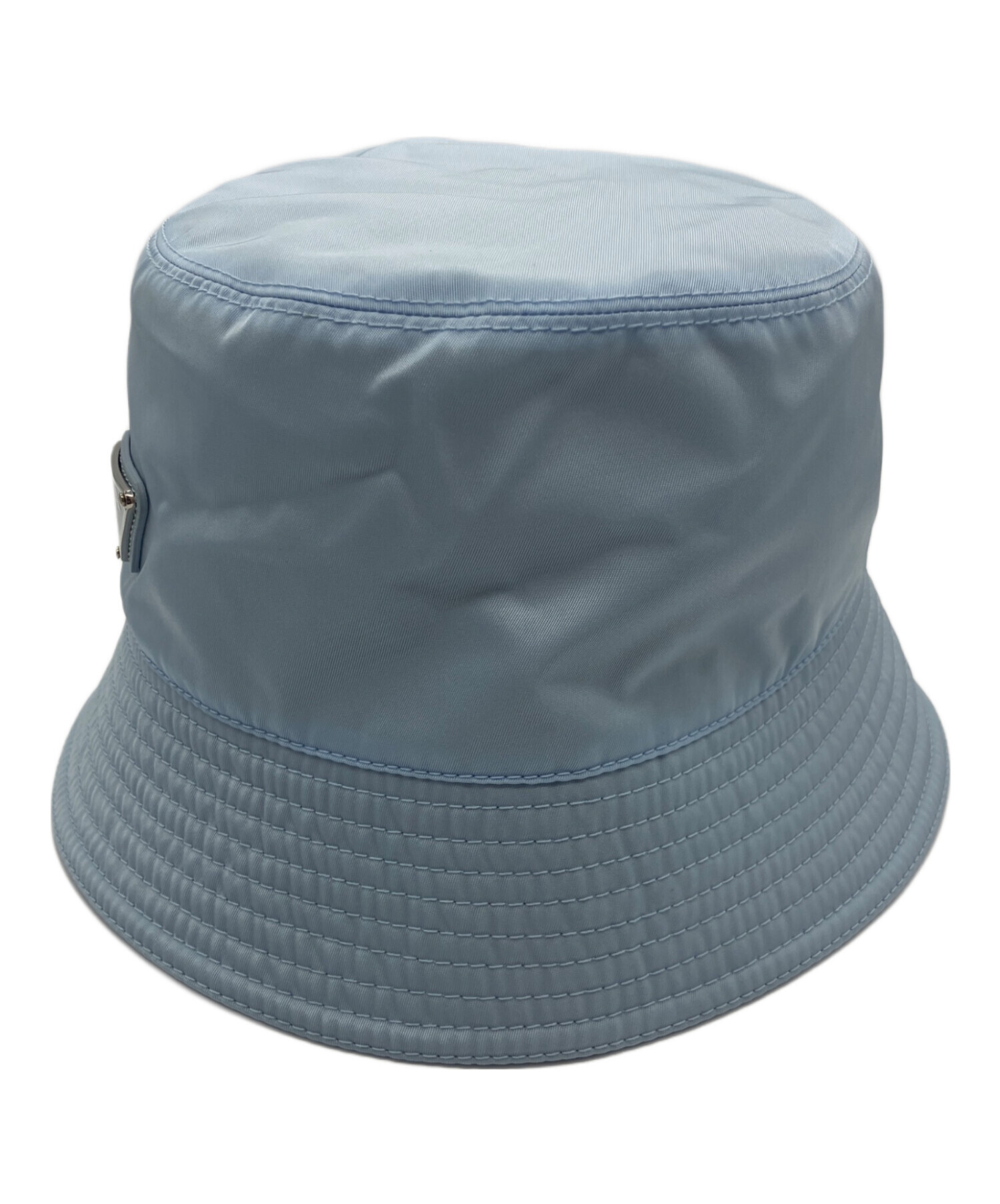 PRADA リナイロン　ハット　ハンチング　帽子　三角ロゴ　ブラック　メンズ　L 中古・古着通販】PRADA (プラダ) RE NYLON 三角ロゴプレート バケット