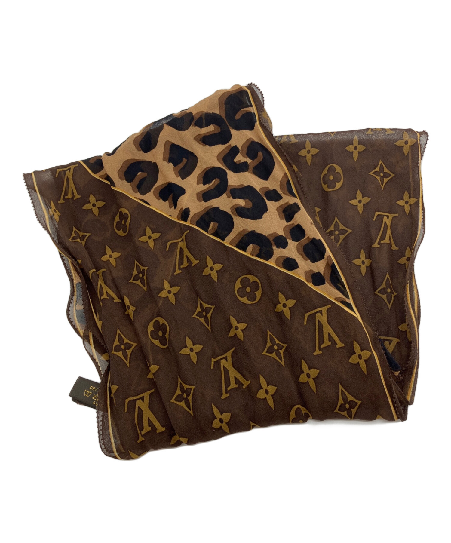 ✴︎ルイヴィトン✴︎シルクスカーフ／モノグラム×レオパード 中古・古着通販】LOUIS VUITTON (ルイ ヴィトン) レオパード