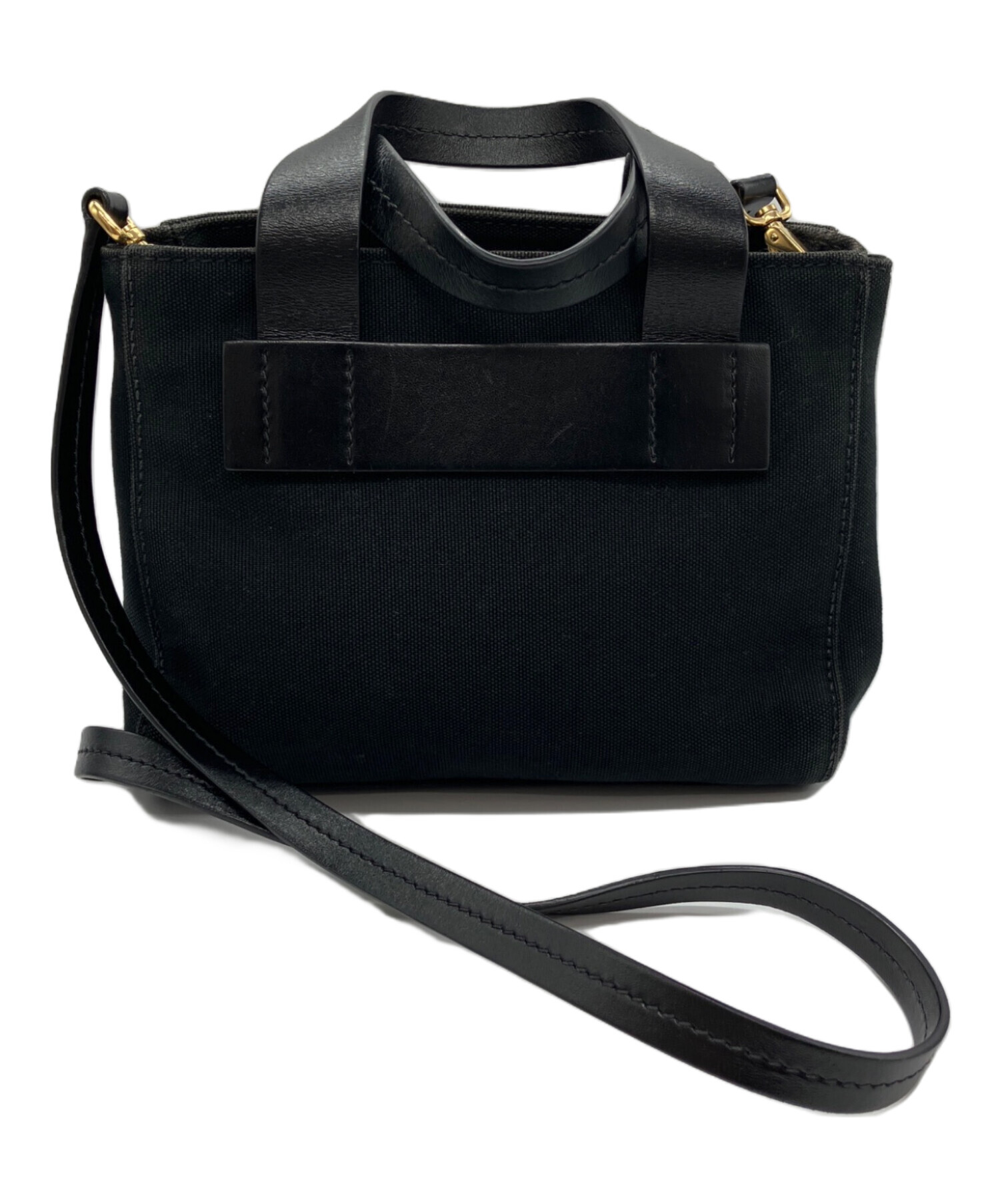 【出品7/15迄】miu miu 2way ハンドバッグ ブラック 中古・古着通販】MIU MIU (ミュウミュウ) カナパ 2WAYバッグ ブラック