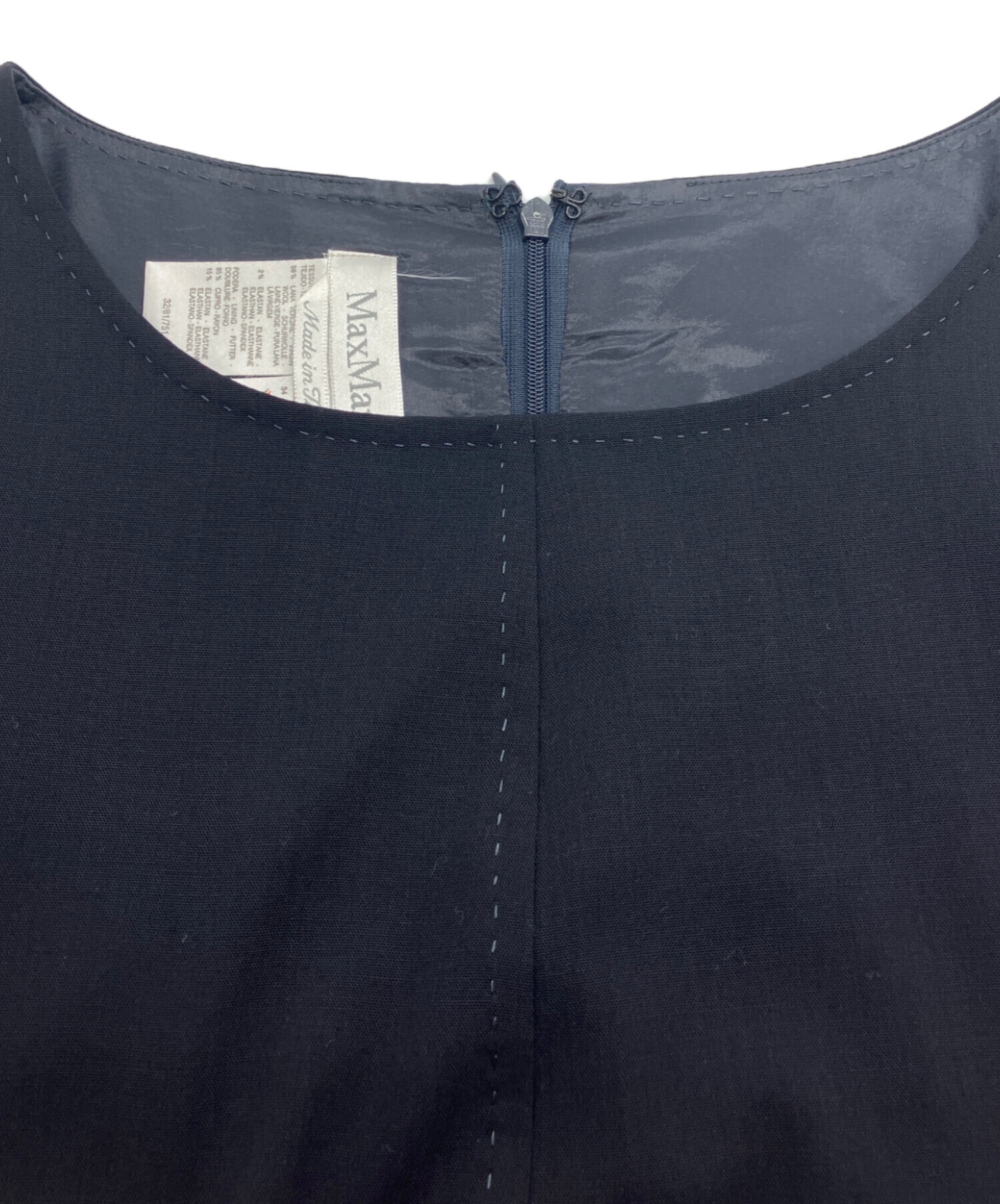 中古・古着通販】MaxMara (マックスマーラ) ブラウスワンピース 白タグ