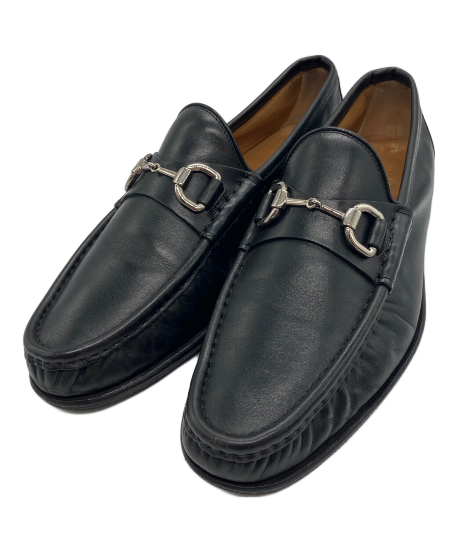 中古・古着通販】GUCCI (グッチ) ホースビットローファー ブラック
