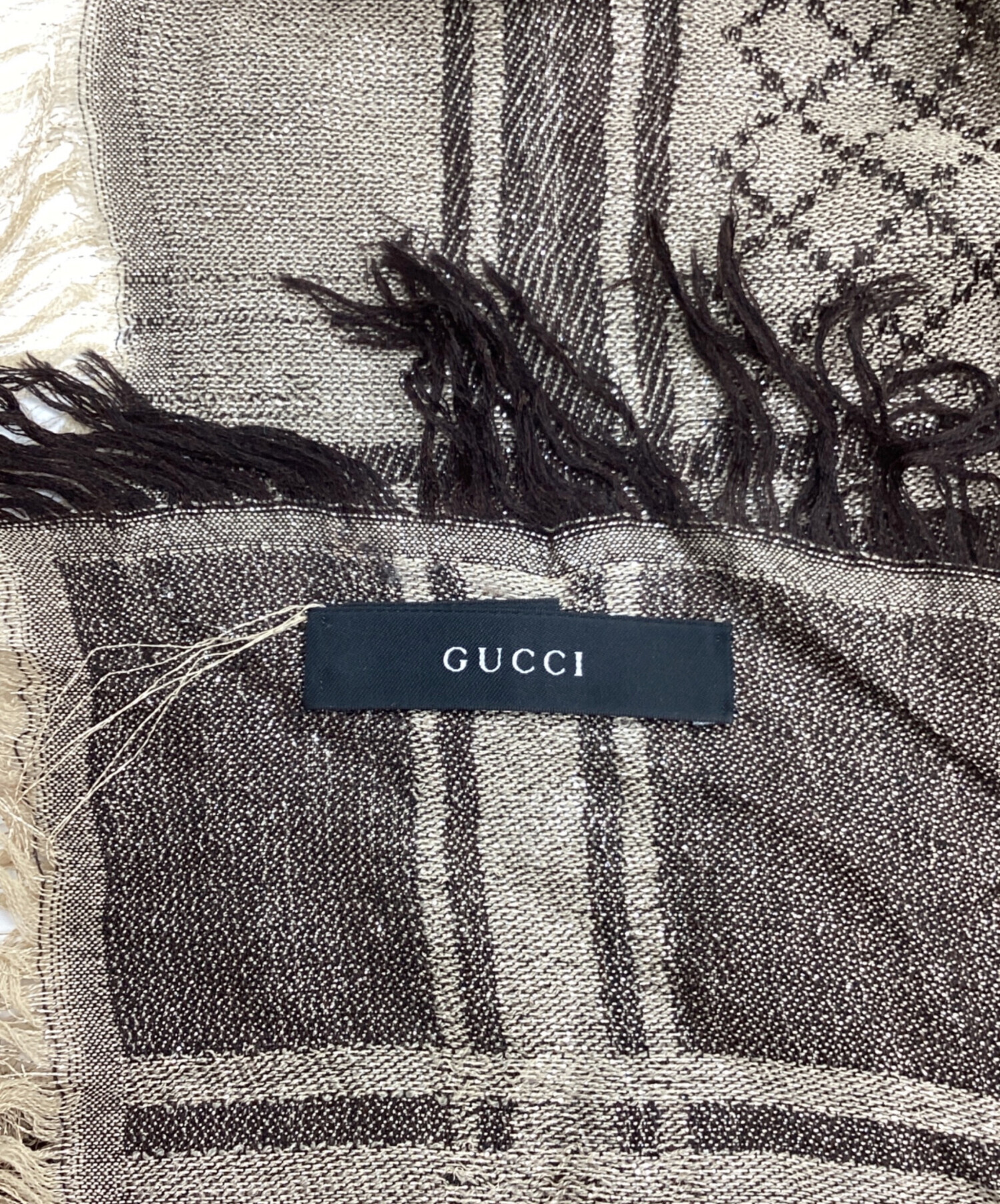 中古・古着通販】GUCCI (グッチ) GG大判ストール ブラウン｜ブランド