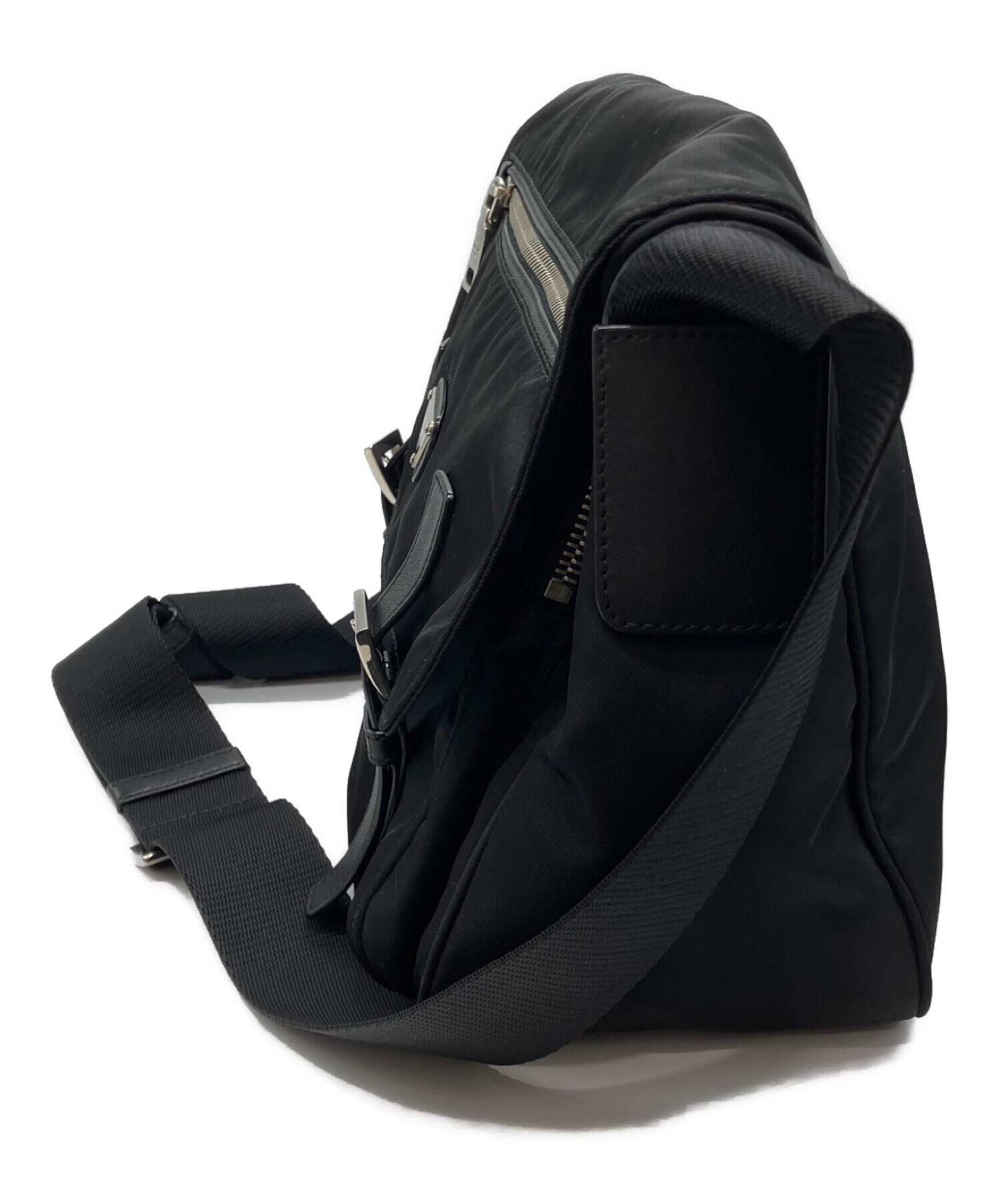中古・古着通販】PRADA (プラダ) ナイロンショルダーバッグ ブラック