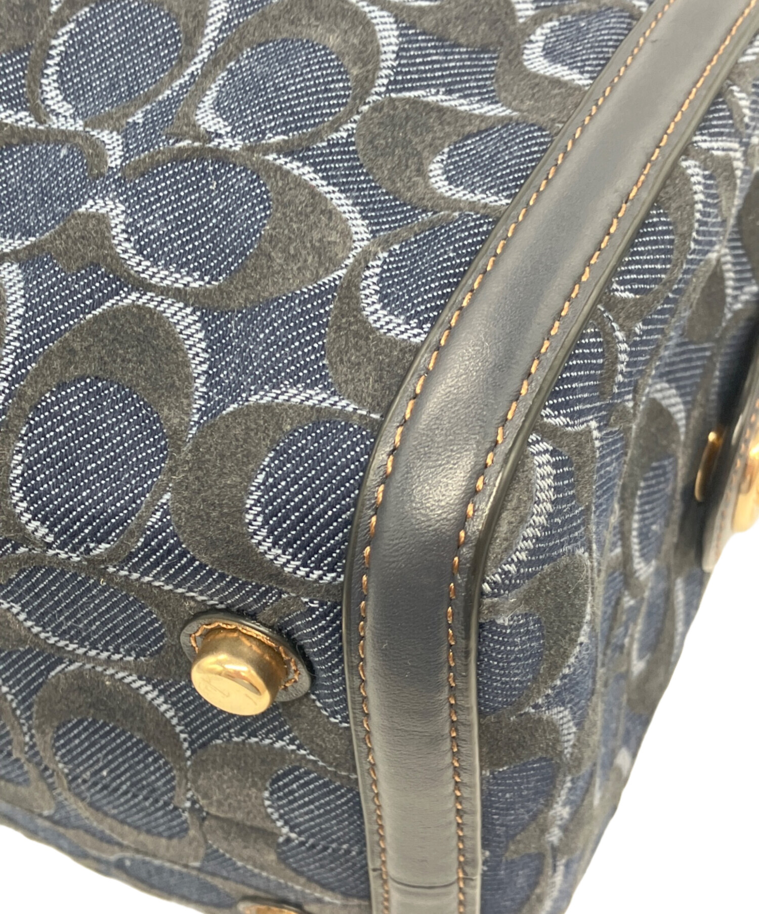 中古・古着通販】COACH (コーチ) シグネチャーミニボストンバッグ