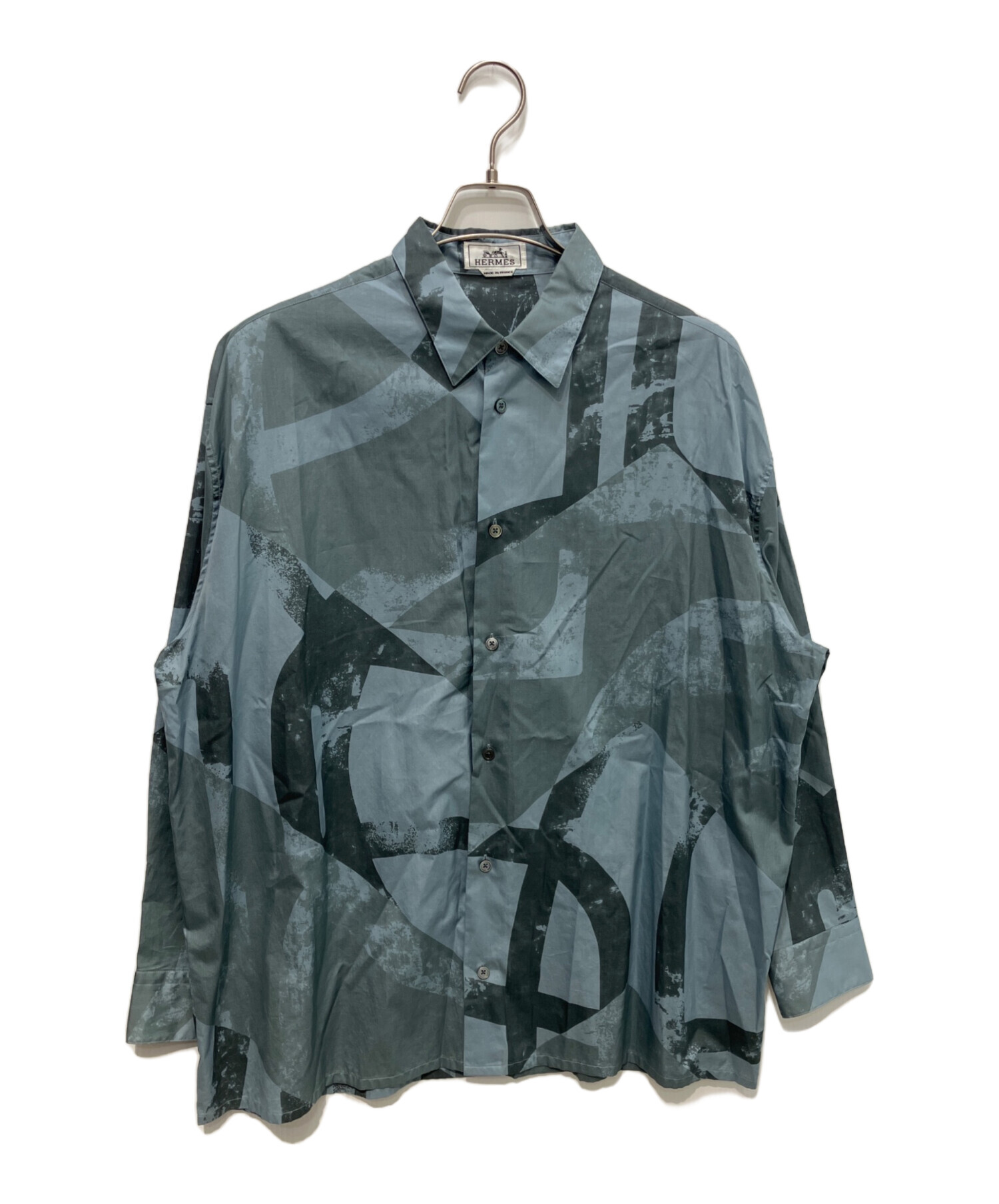 中古・古着通販】HERMES (エルメス) 袖セリエボタン総柄シャツ 22AW