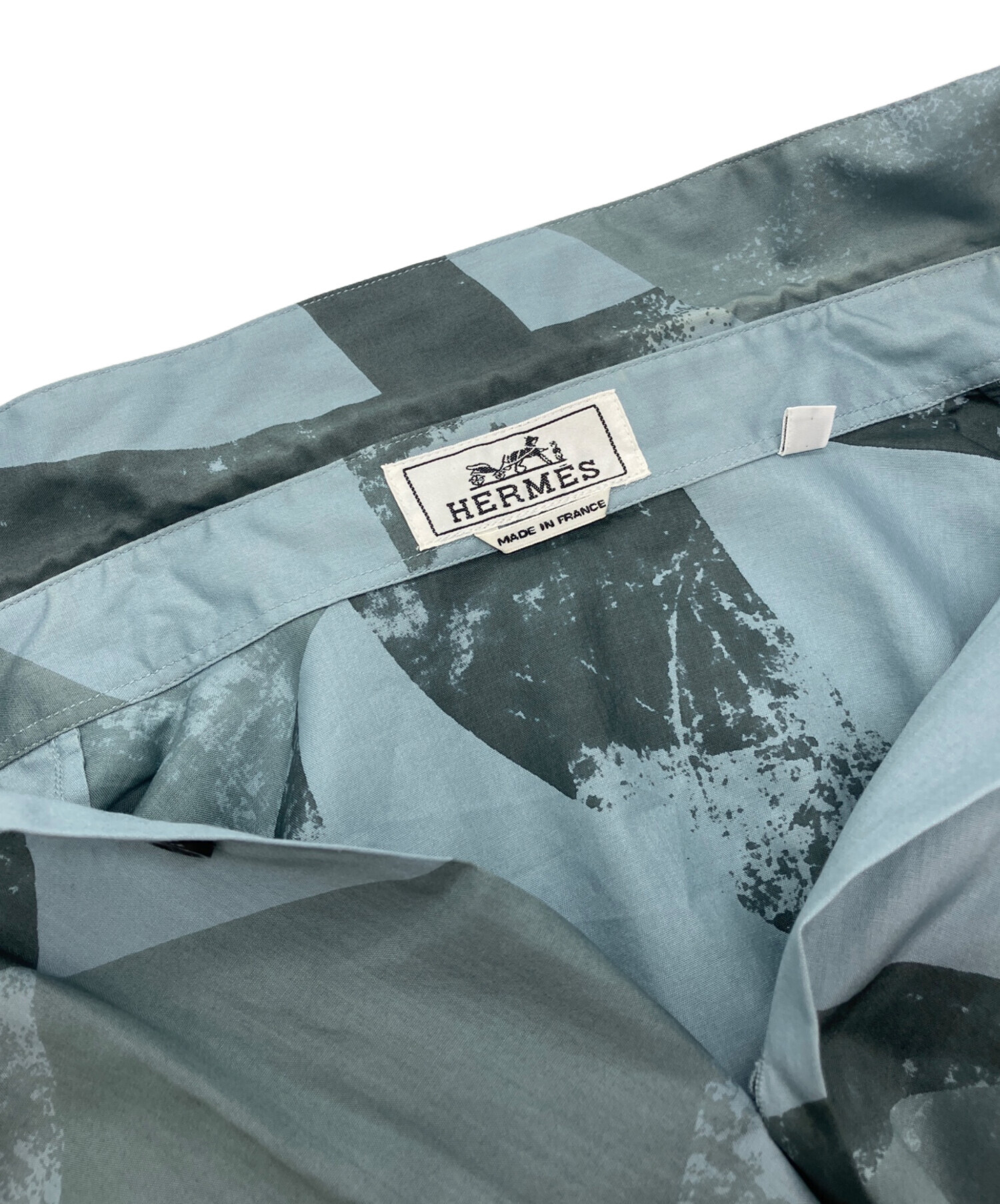 中古・古着通販】HERMES (エルメス) 袖セリエボタン総柄シャツ 22AW 