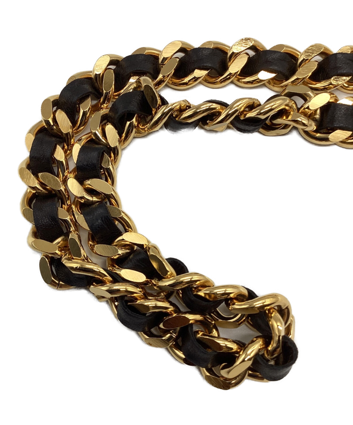 ヴィンテージCHANEL ゴールドチェーンベルト CCロゴ 中古・古着通販】CHANEL (シャネル) ロゴチェーンベルト ゴールド