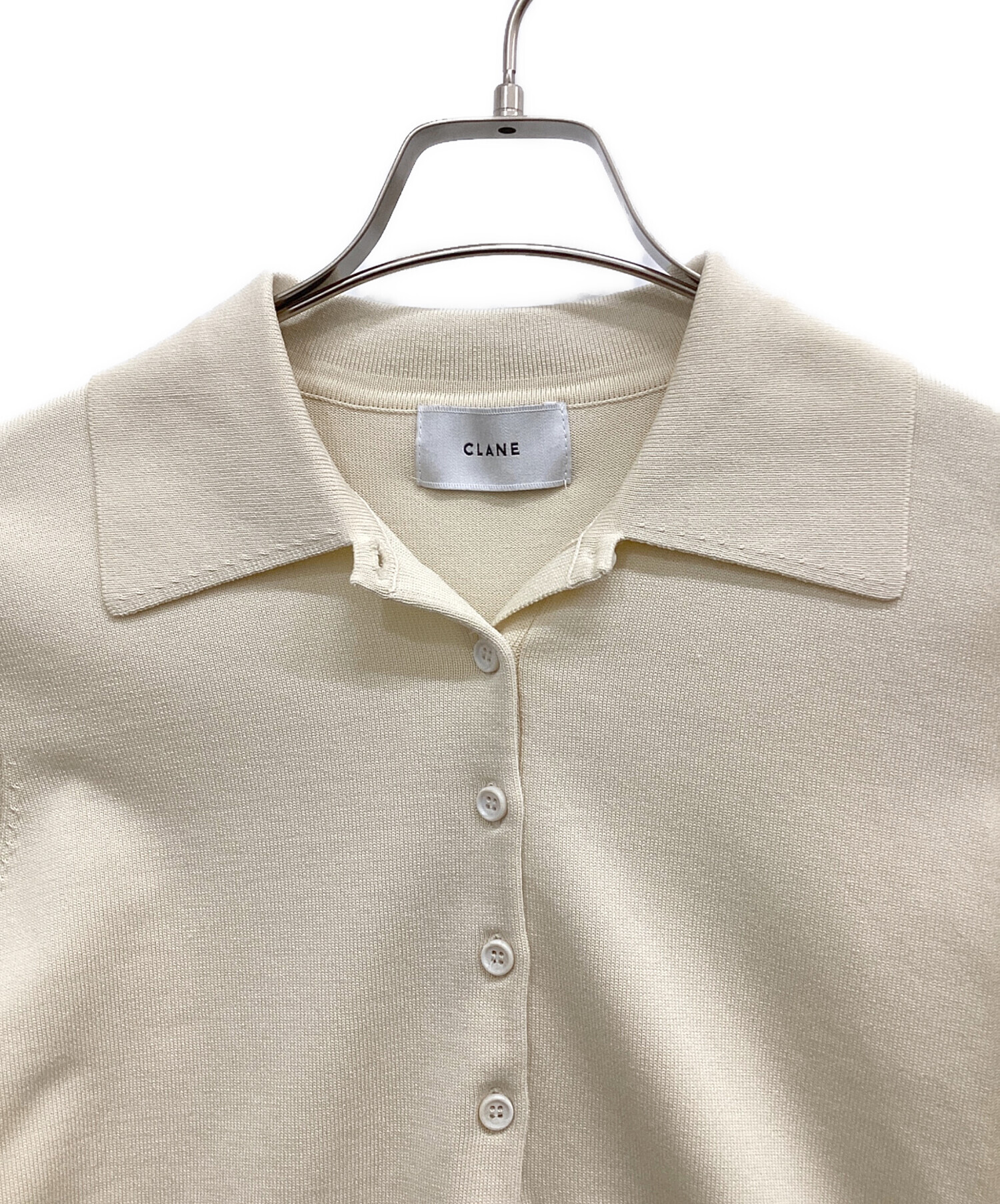 中古・古着通販】CLANE (クラネ) SHOULDER PADS POLO KNIT TOPS