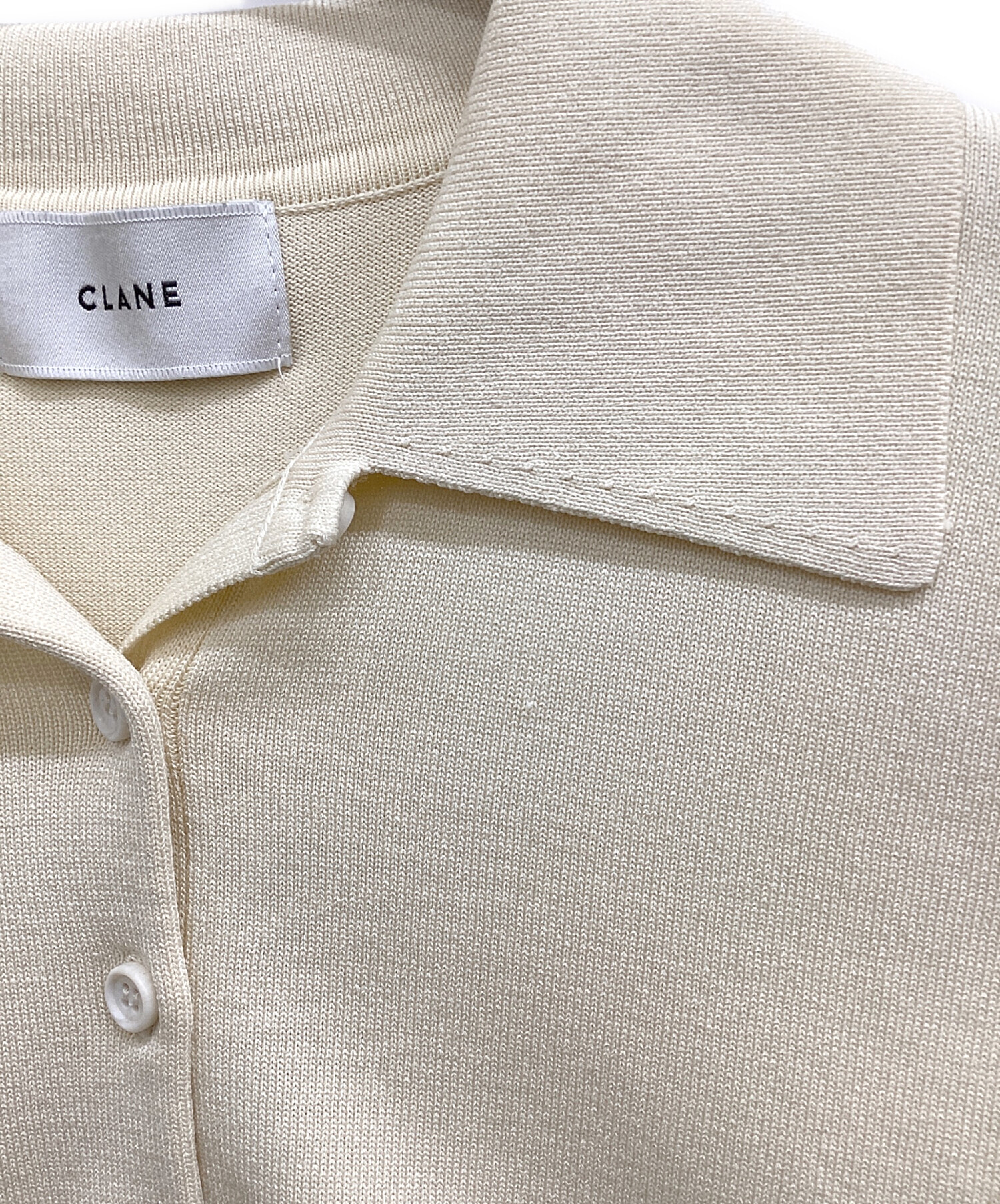 中古・古着通販】CLANE (クラネ) SHOULDER PADS POLO KNIT TOPS