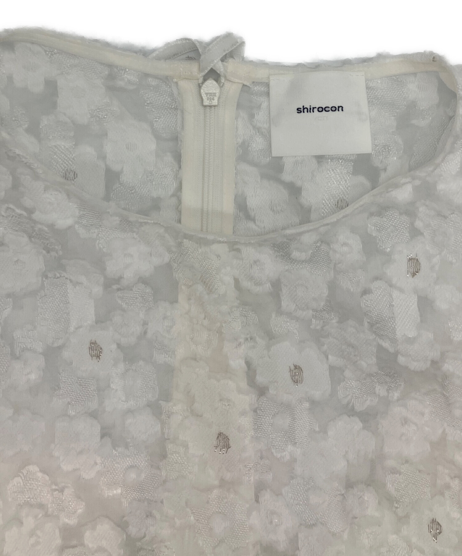 中古・古着通販】YORI (ヨリ) レースジャガードブラウス ホワイト