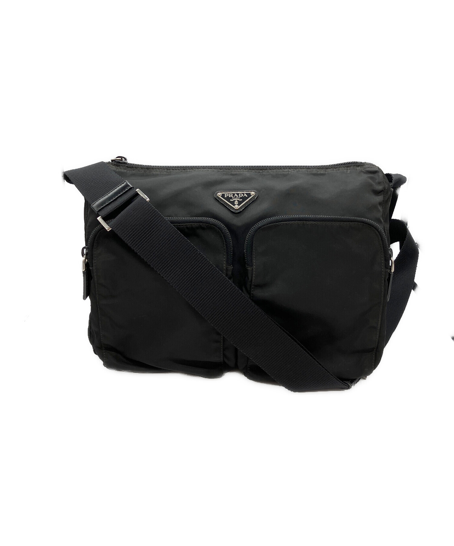 中古・古着通販】PRADA (プラダ) ナイロンショルダーバッグ ブラック