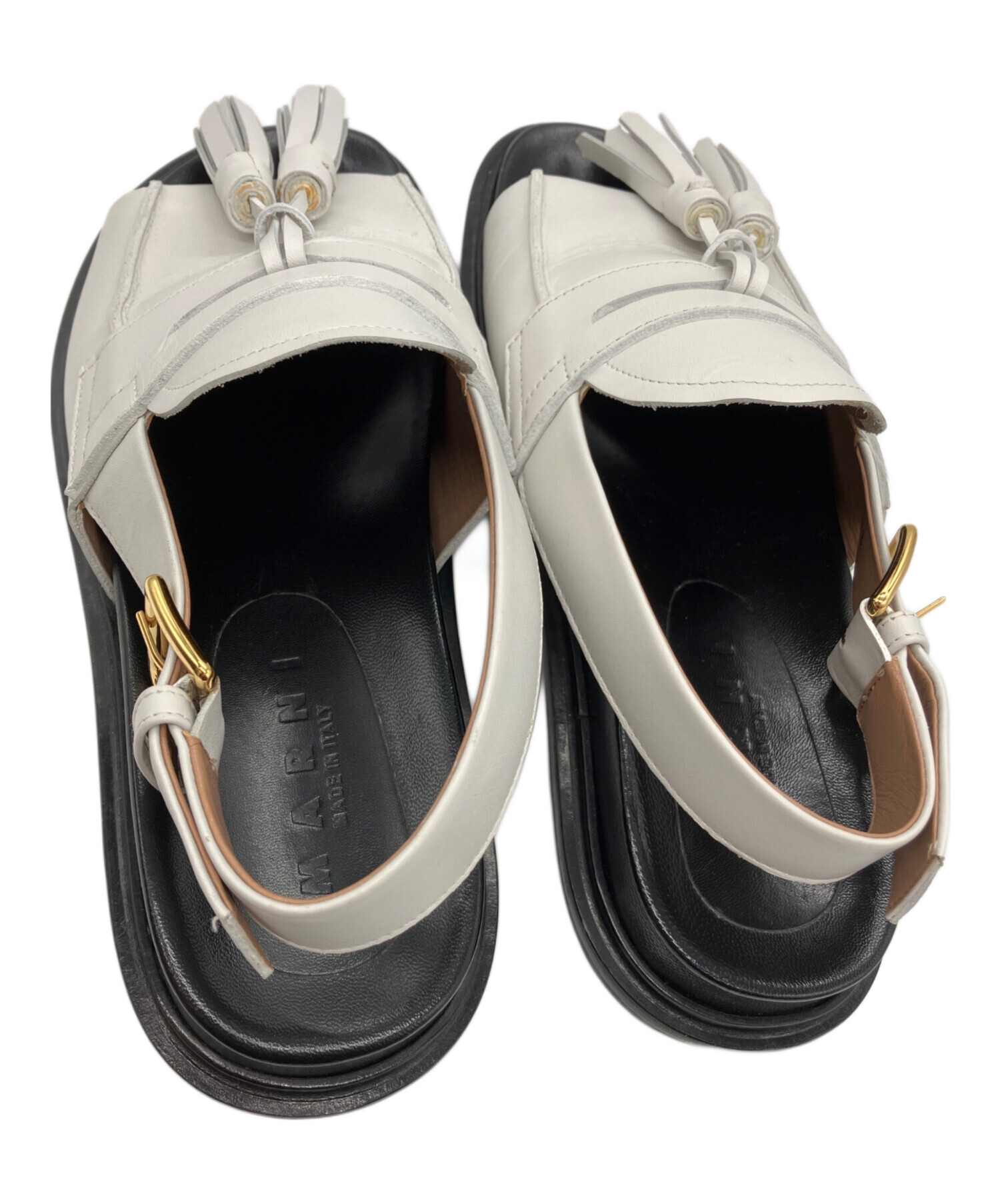 中古・古着通販】MARNI (マルニ) サンダル ホワイト×ブラック サイズ