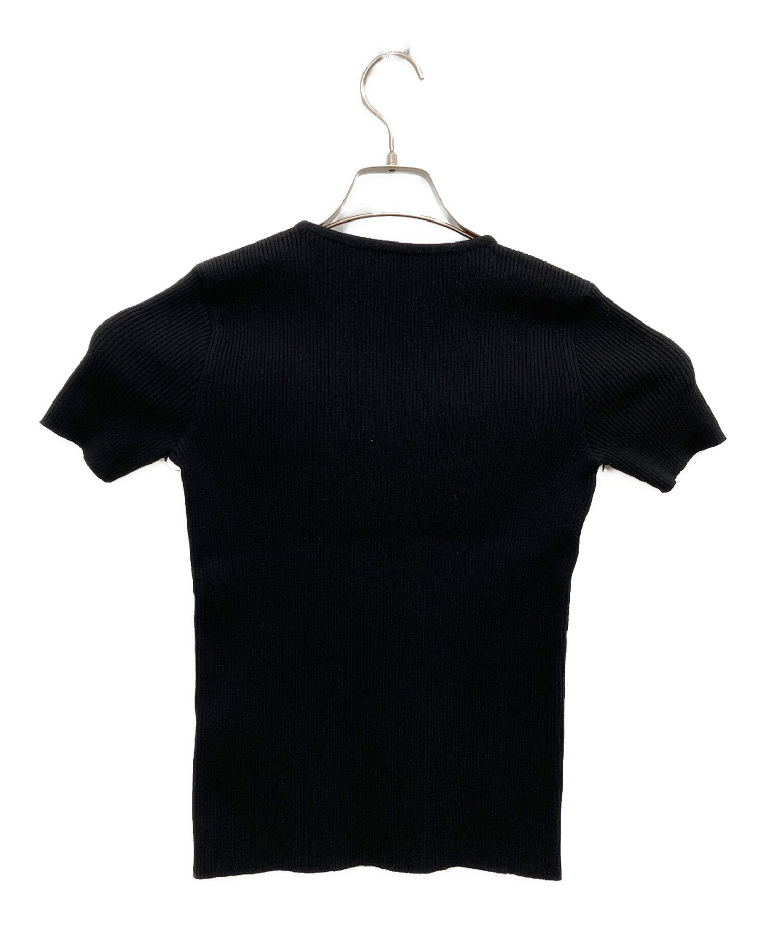 中古・古着通販】CHANEL (シャネル) 半袖ニット ブラック サイズ:38
