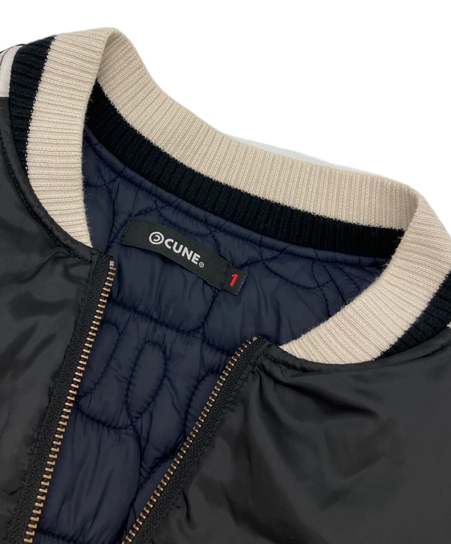 中古・古着通販】CUNE (キューン) スカジャン ブラック×ホワイト
