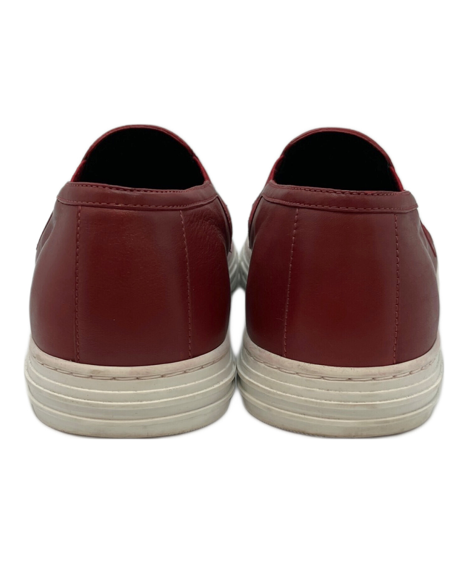 中古・古着通販】GUCCI (グッチ) スリッポン レッド サイズ:8 1/2