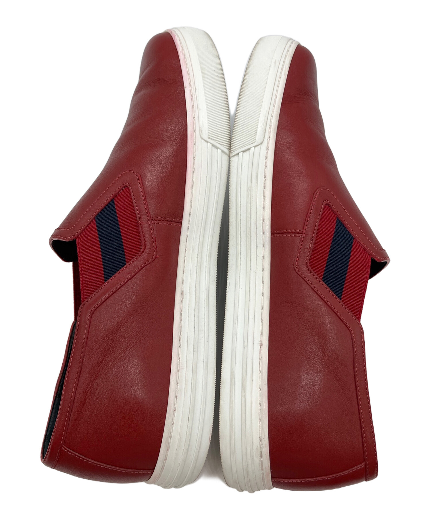 中古・古着通販】GUCCI (グッチ) スリッポン レッド サイズ:8 1/2