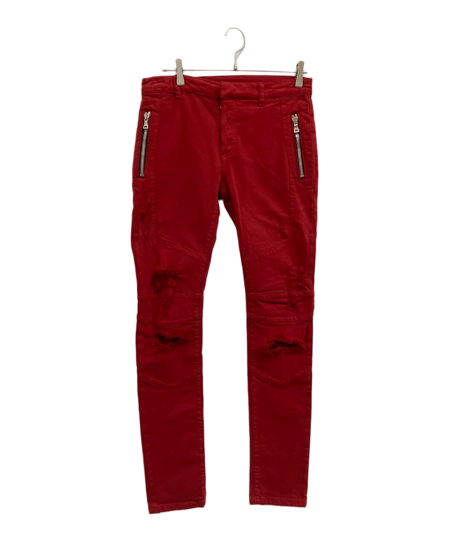 中古・古着通販】BALMAIN (バルマン) ダメージスリムバイカーパンツ