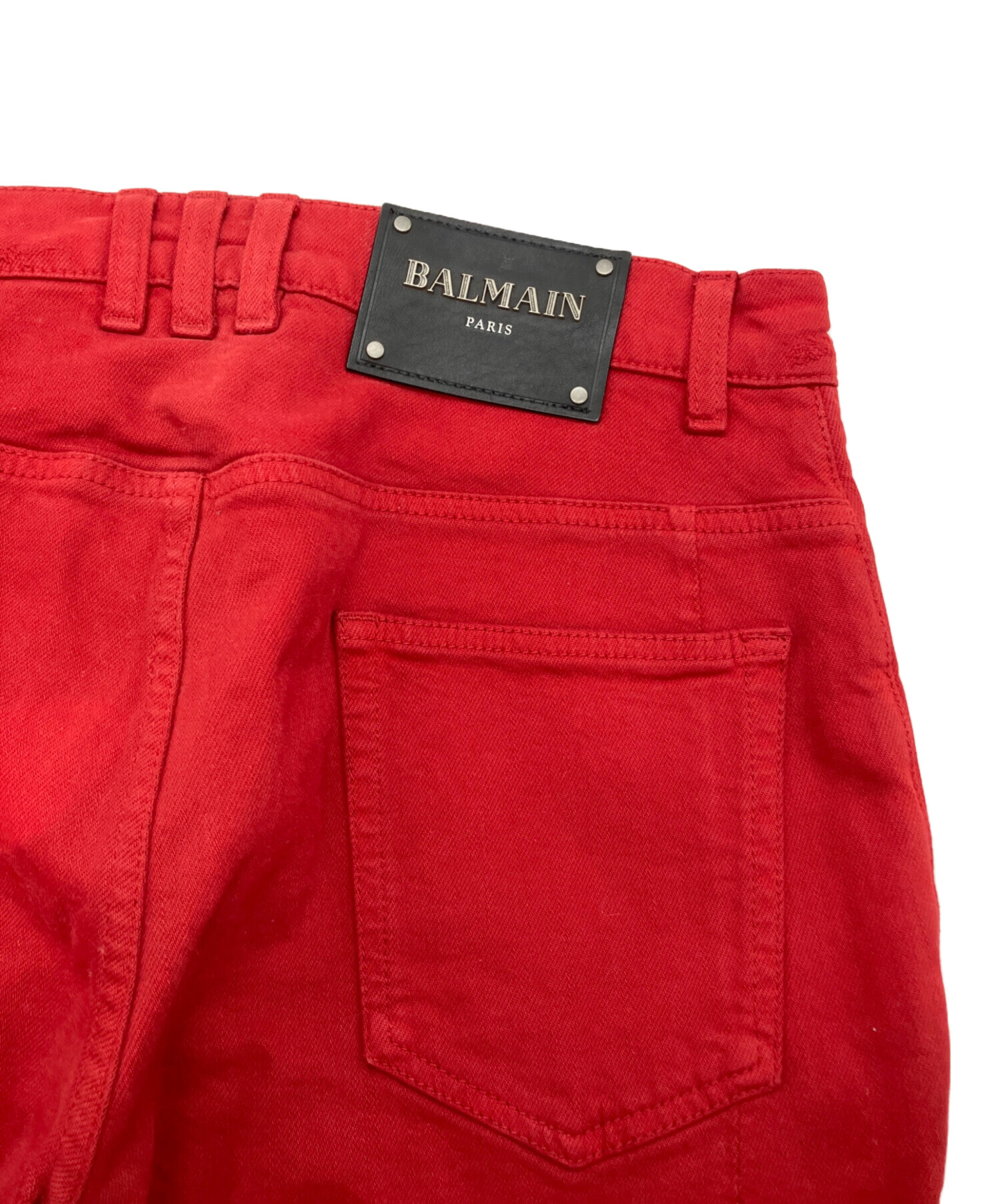 中古・古着通販】BALMAIN (バルマン) ダメージスリムバイカーパンツ