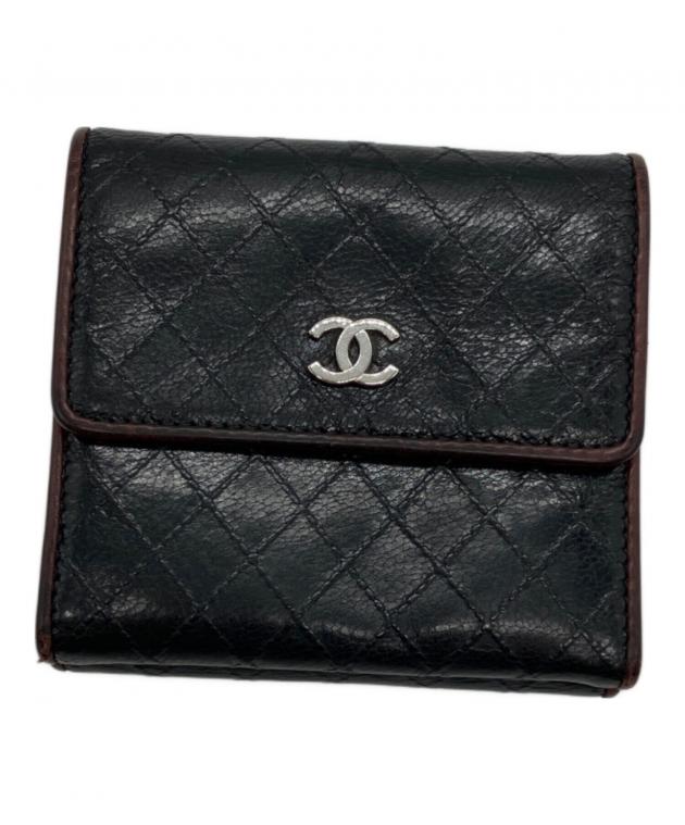 中古・古着通販】CHANEL (シャネル) ビコローレ/2つ折り財布 ブラック