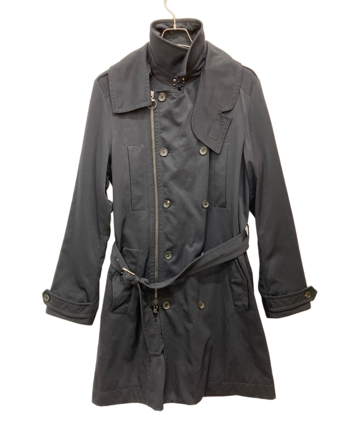 GUCCI トレンチコート　冬物　冬服 中古・古着通販】GUCCI (グッチ) トレンチコート ブラック サイズ:46