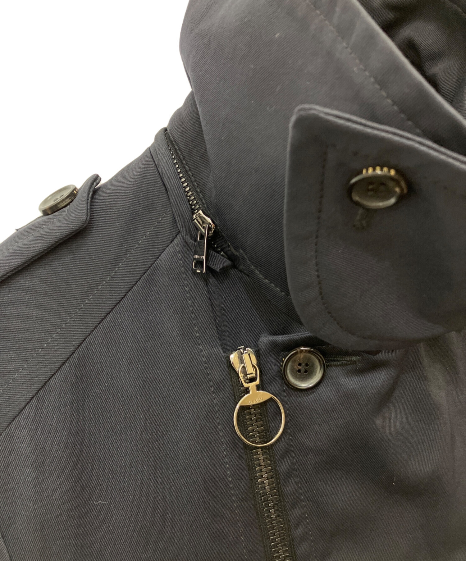 中古・古着通販】GUCCI (グッチ) トレンチコート ブラック サイズ:46