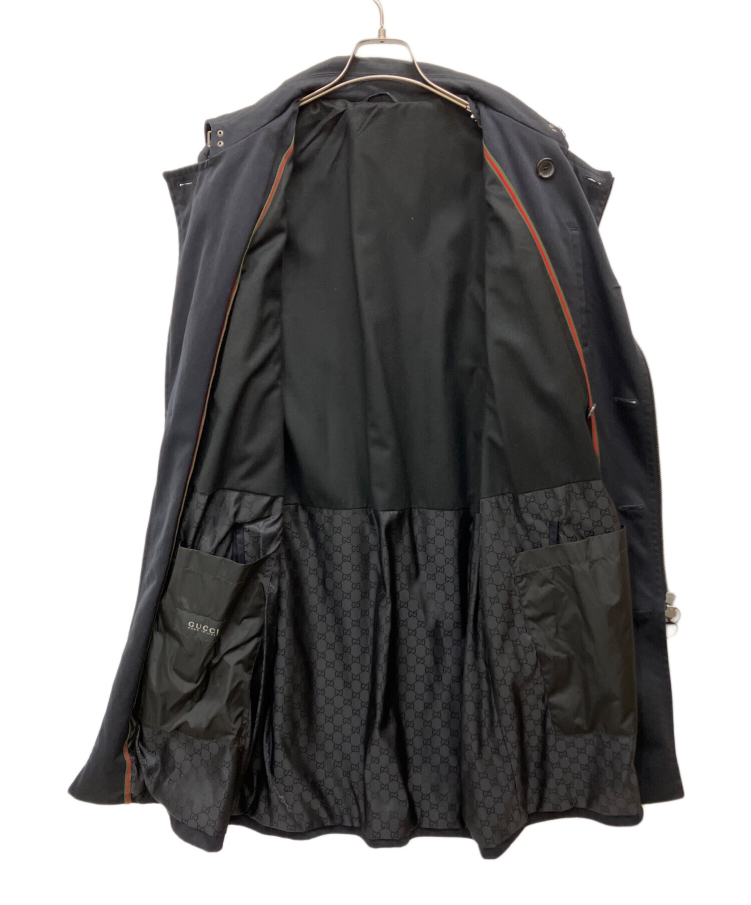 中古・古着通販】GUCCI (グッチ) トレンチコート ブラック サイズ:46