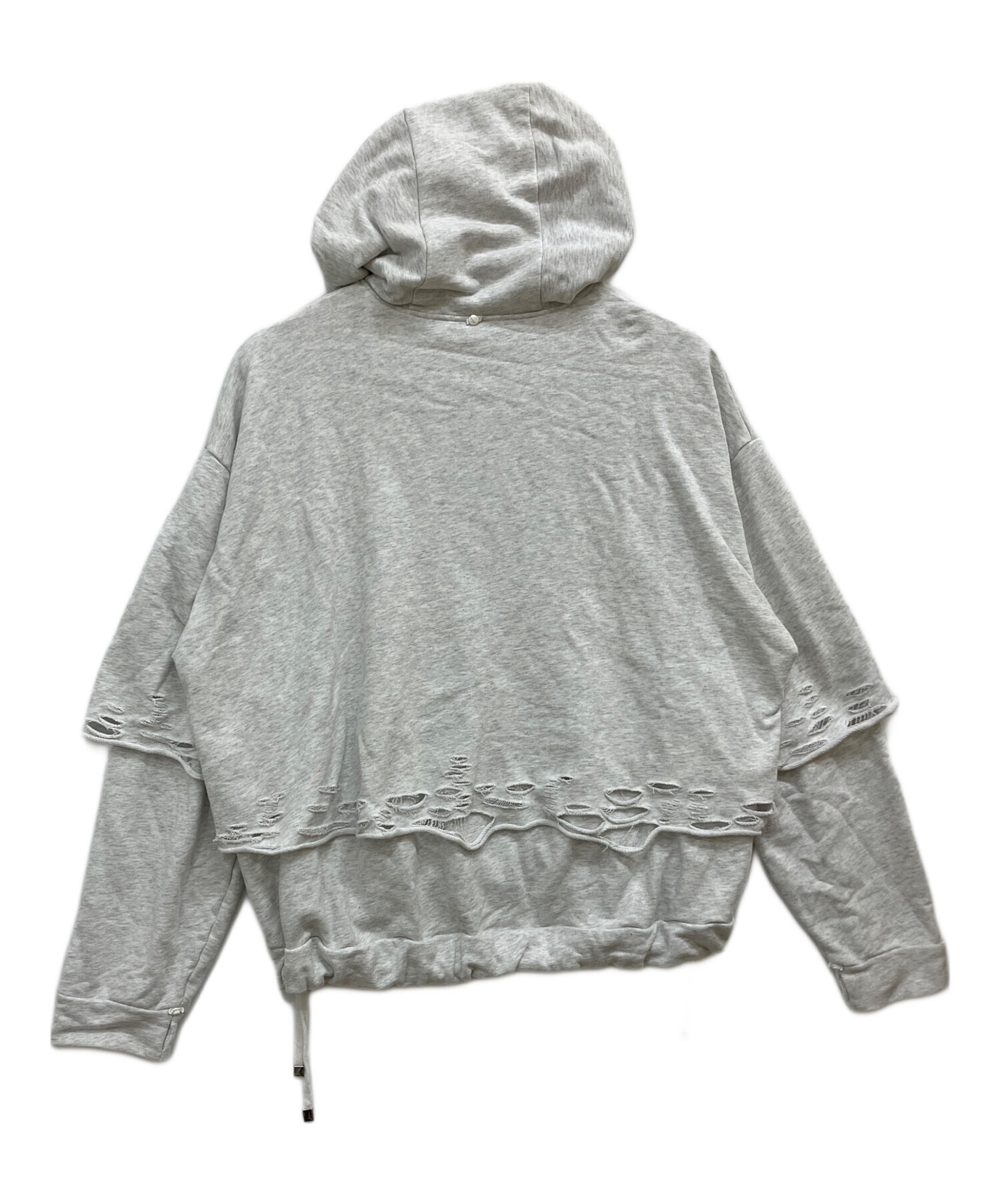 中古・古着通販】neith tokyo (ネイス) Layered Crush Hoodie グレー