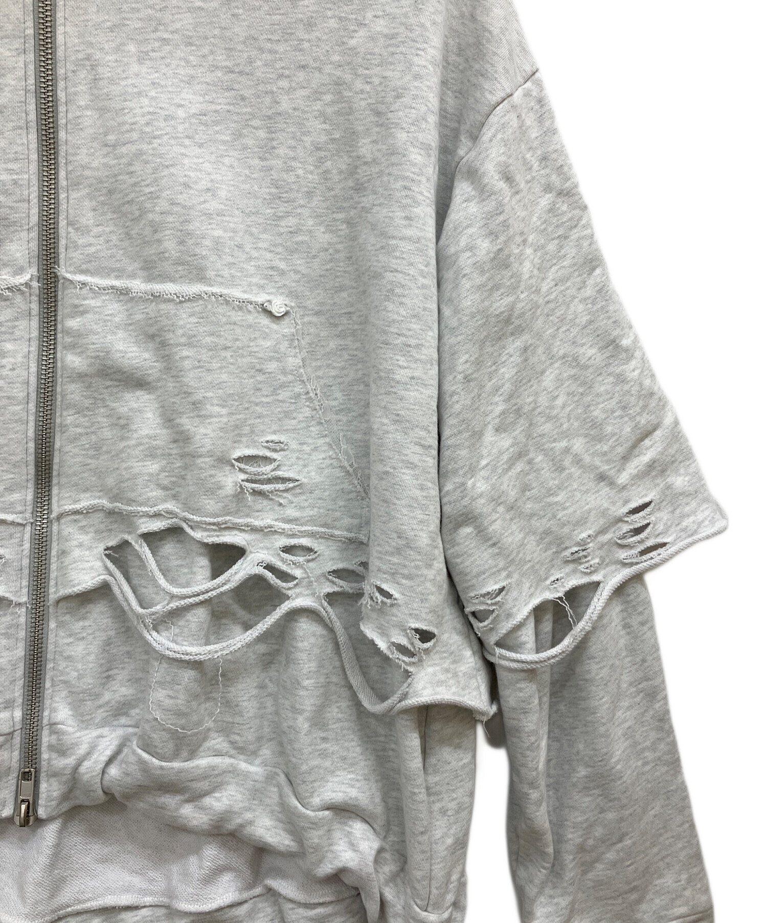 中古・古着通販】neith tokyo (ネイス) Layered Crush Hoodie グレー