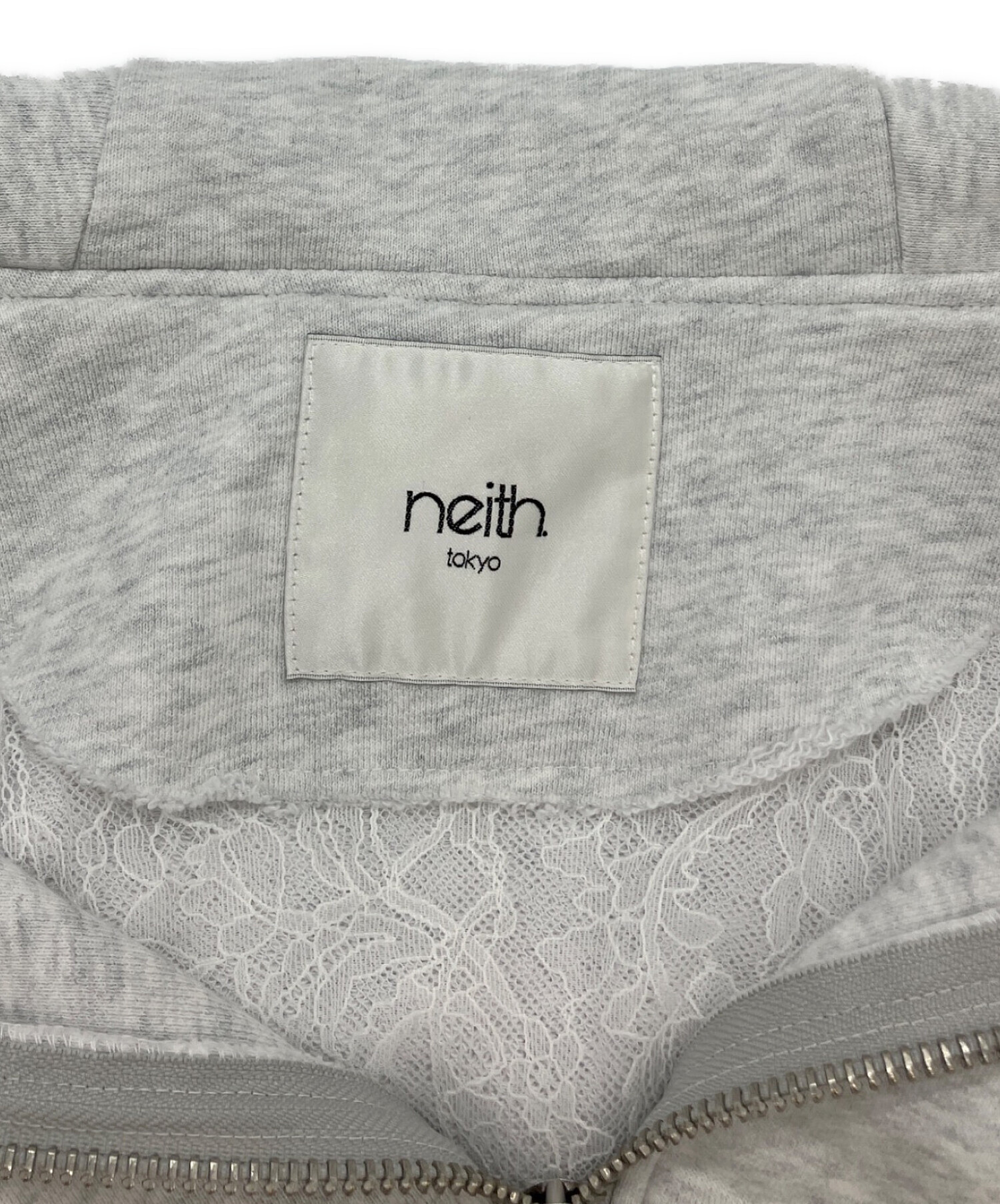 中古・古着通販】neith tokyo (ネイス) Layered Crush Hoodie グレー