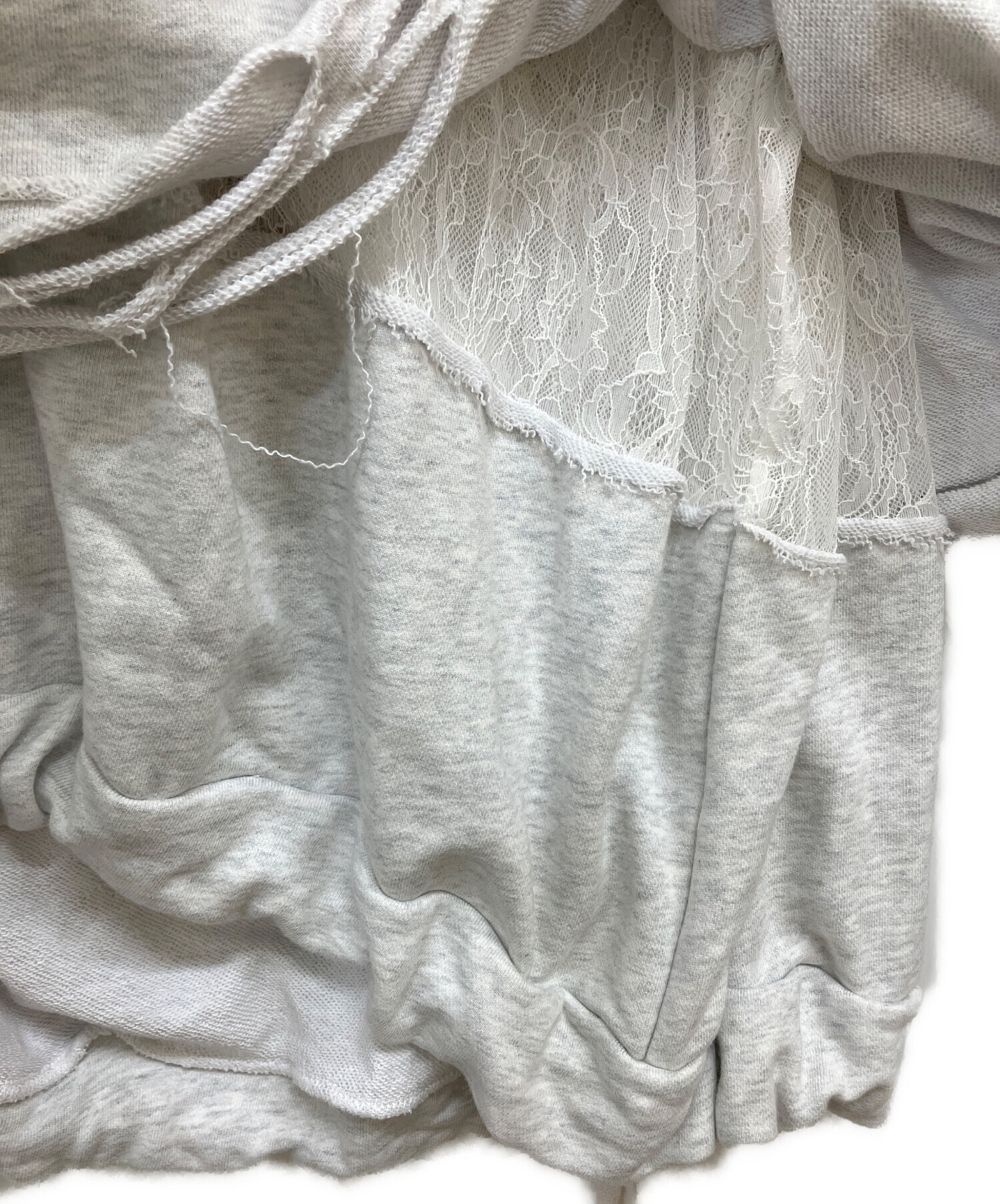 中古・古着通販】neith tokyo (ネイス) Layered Crush Hoodie グレー