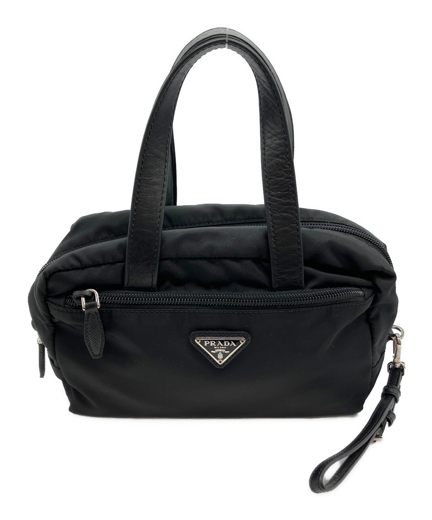 PRADA ナイロンハンドバッグ　中古 中古・古着通販】PRADA (プラダ) ナイロンハンドバッグ ブラック