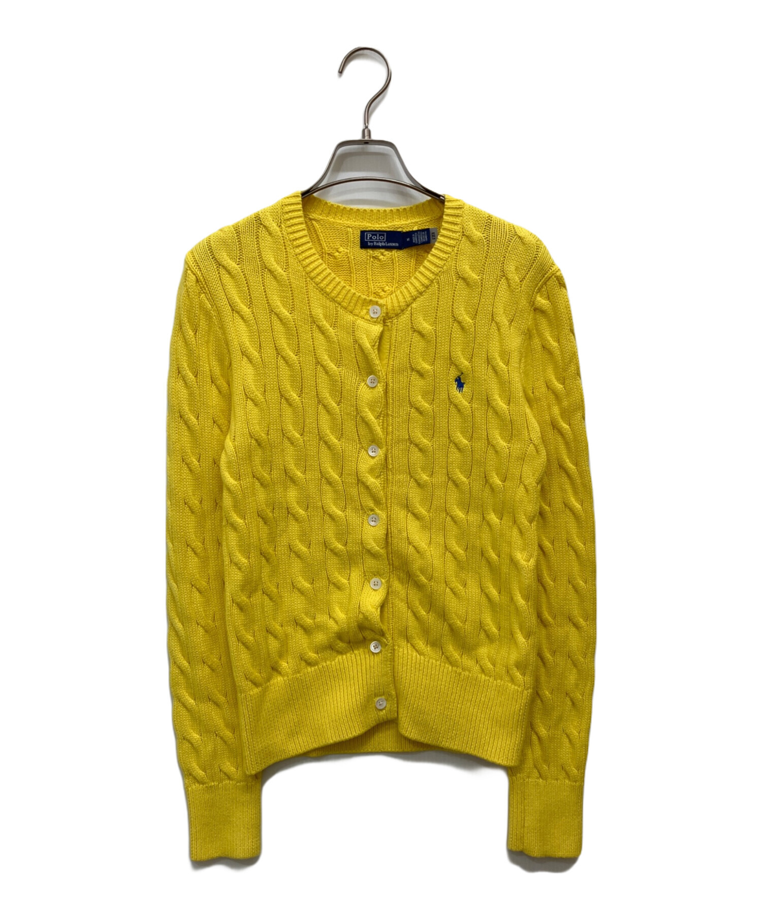 Polo Ralph Lauren ケーブルニット カーディガン イエロー 中古・古着通販】POLO RALPH LAUREN (ポロ・ラルフローレン) ケーブル