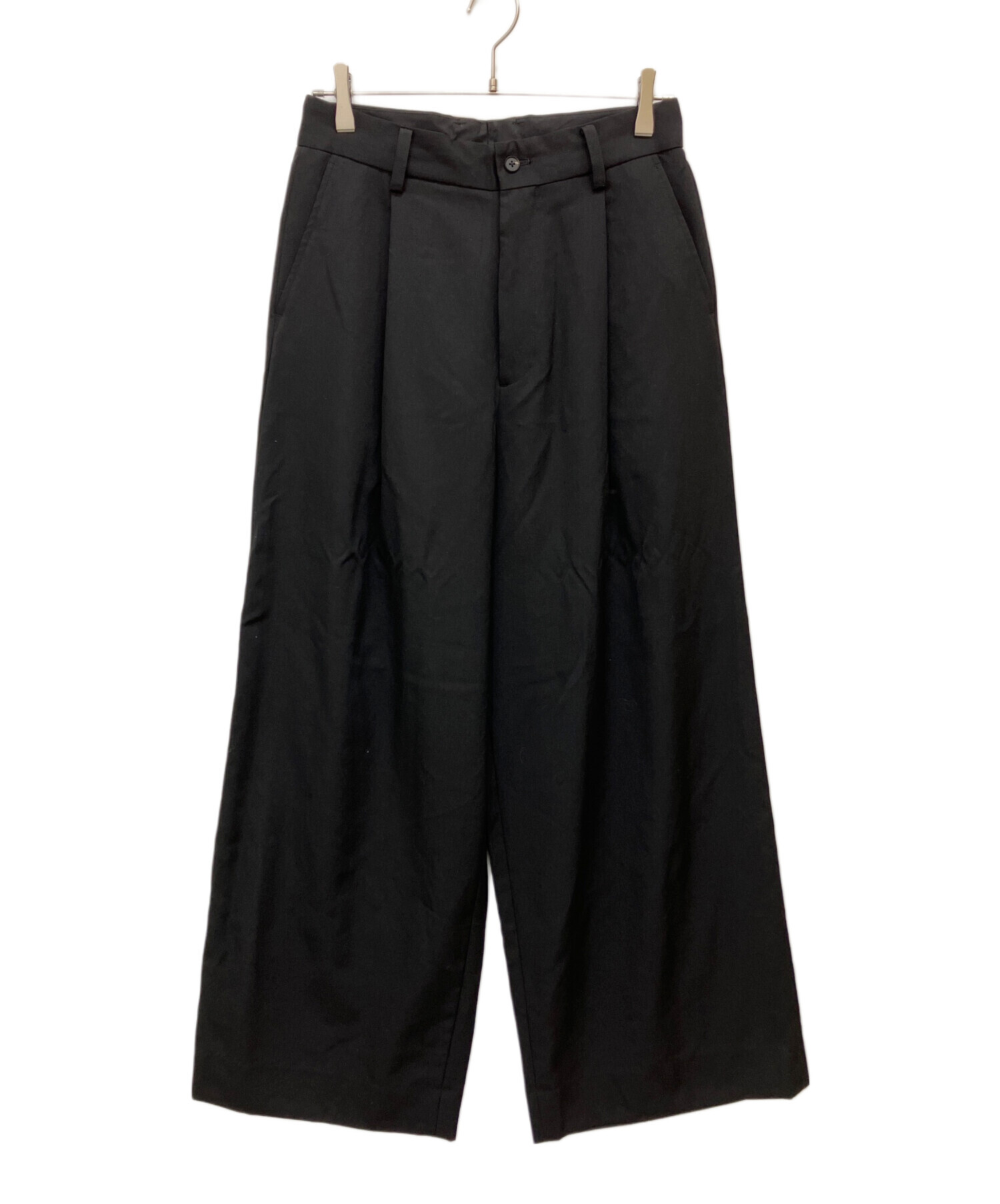 中古・古着通販】ssstein (シュタイン) EXTRA WIDE TROUSERS ブラック